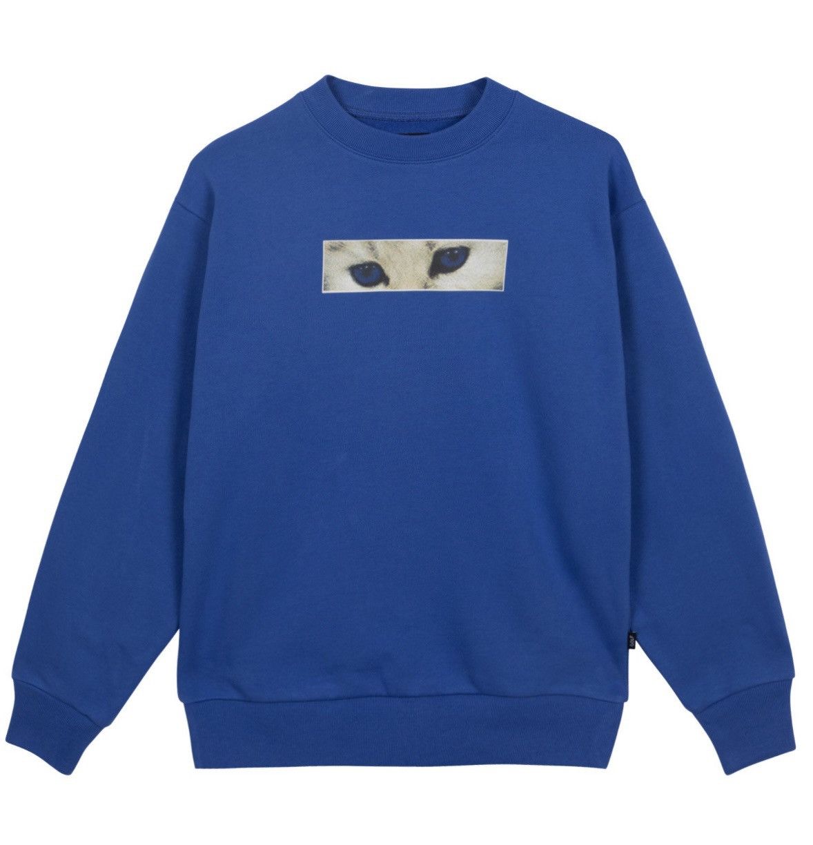 image of Golf Wang White Eyes Crewneck Blue , Men's (Size 2XL)