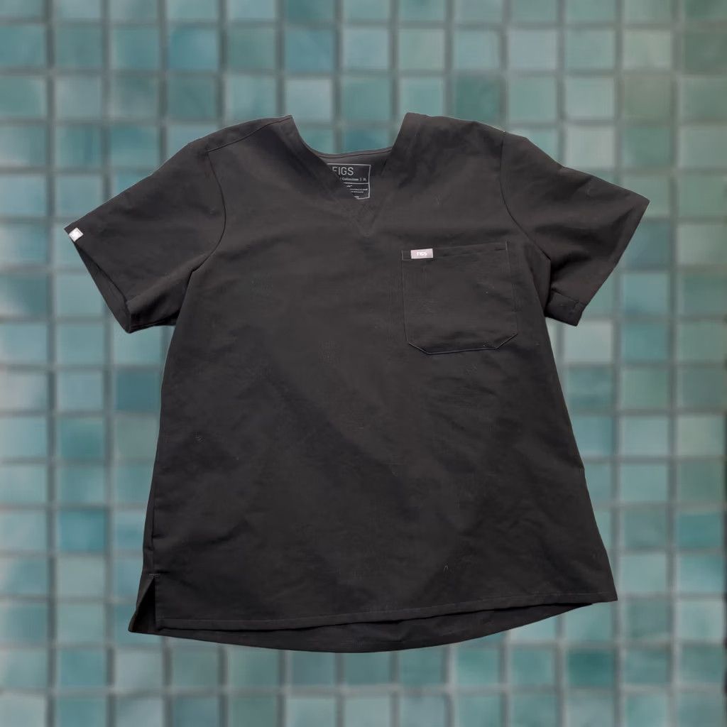 Logo 7 FIGS Top Womens XL Black Catarina Scrub Logo Stretch Medical Healthcare Size XL / US 12-14 / IT 48-50 - 1 Thumbnail