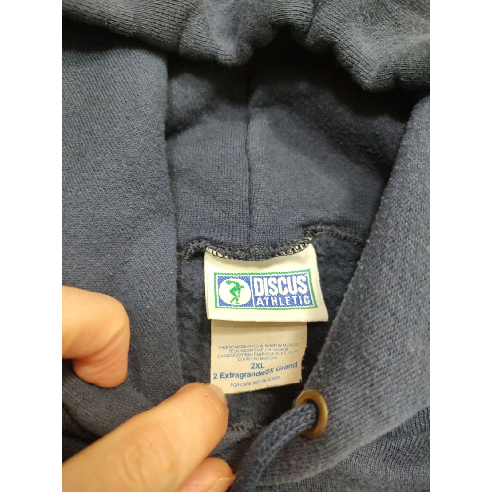 Vintage VINTAGE Discus Bell Atlantic Employee Hoodie Sweatshirt 2XL Navy Blue Tech 80s 90s Men Pullover Crew Neck Drawstring Size US XXL / EU 58 / 5 - 6 Thumbnail