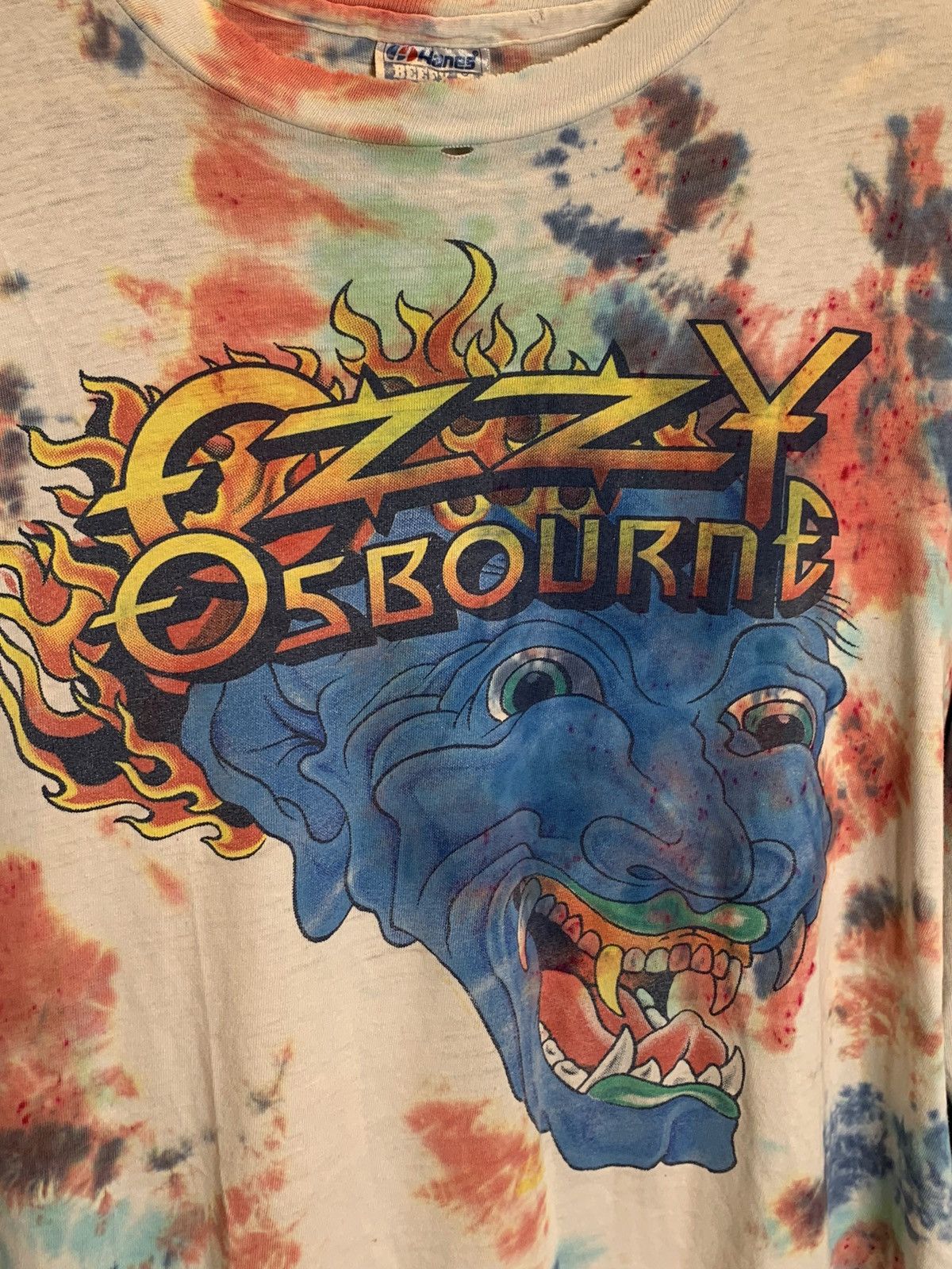 Band Tees RARE Vintage 80s Ozzy Osbourne Single Stitch Band Tour Shirt Size US XL / EU 56 / 4 - 2 Thumbnail