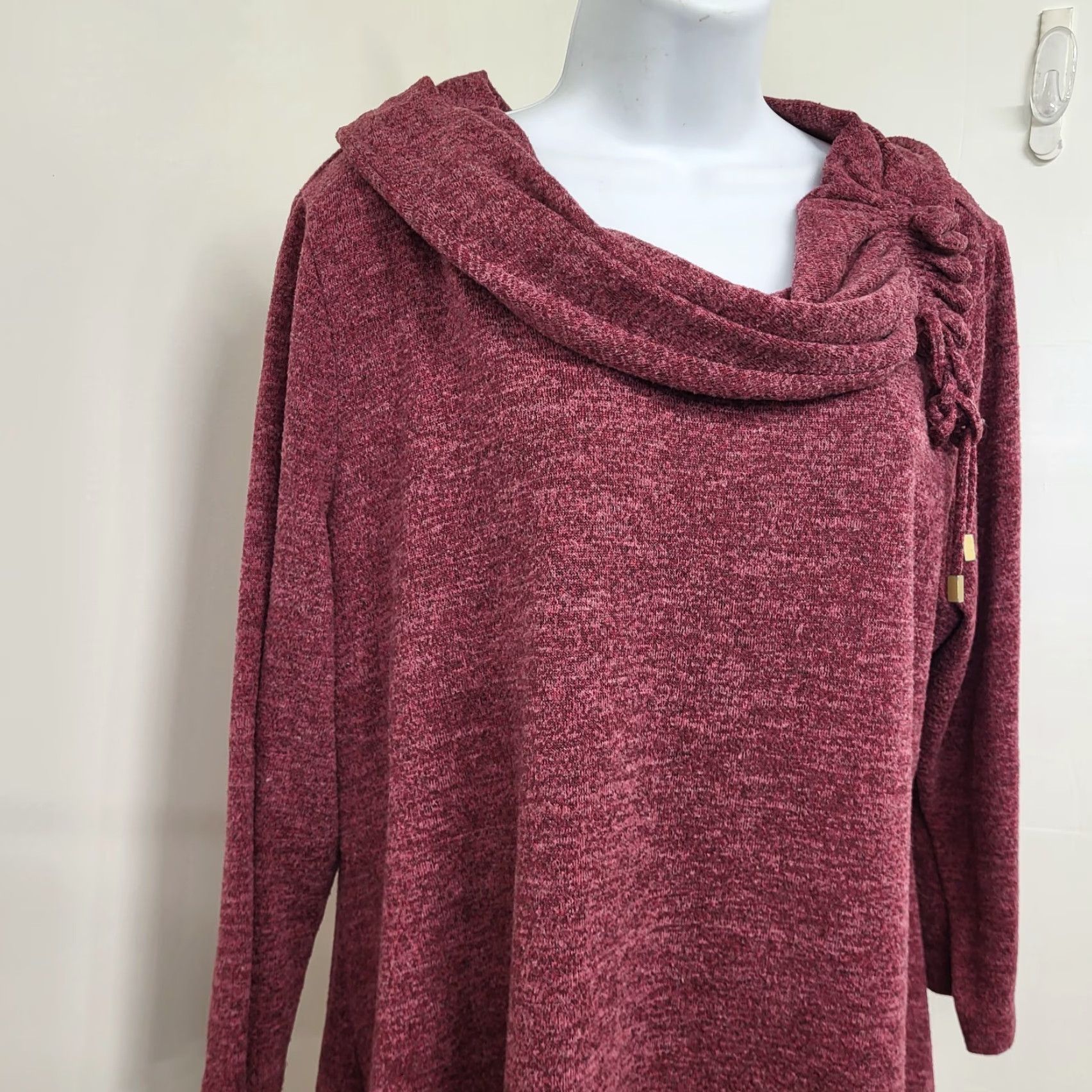 Vintage Ruby Rd Dress Women's XL Cranberry Red Buttery Soft Scoop Neck Tunic Top Size XL / US 12-14 / IT 48-50 - 3 Thumbnail