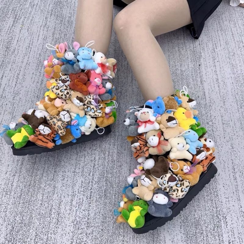 Designer × Japanese Brand Design Snow Winter Cartoon Teddy Fluffy Boots Size US 6.5 / IT 36.5 - 1 Thumbnail