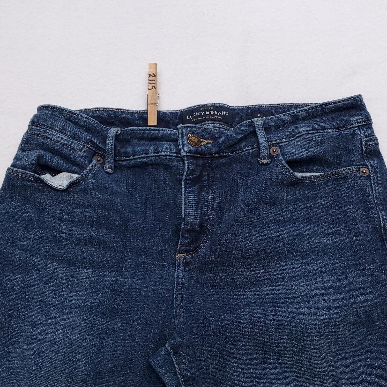 Lucky Brand Jeans Womens 4/27 Blue Denim Capri Jeans Lucky You Zipper  Detail