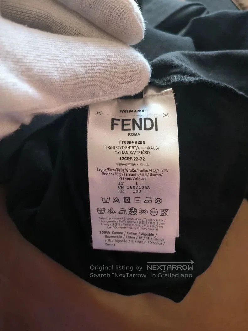 Fendi Fendi Men's Black Embroidered F T. Size US L / EU 52-54 / 3 - 8 Thumbnail