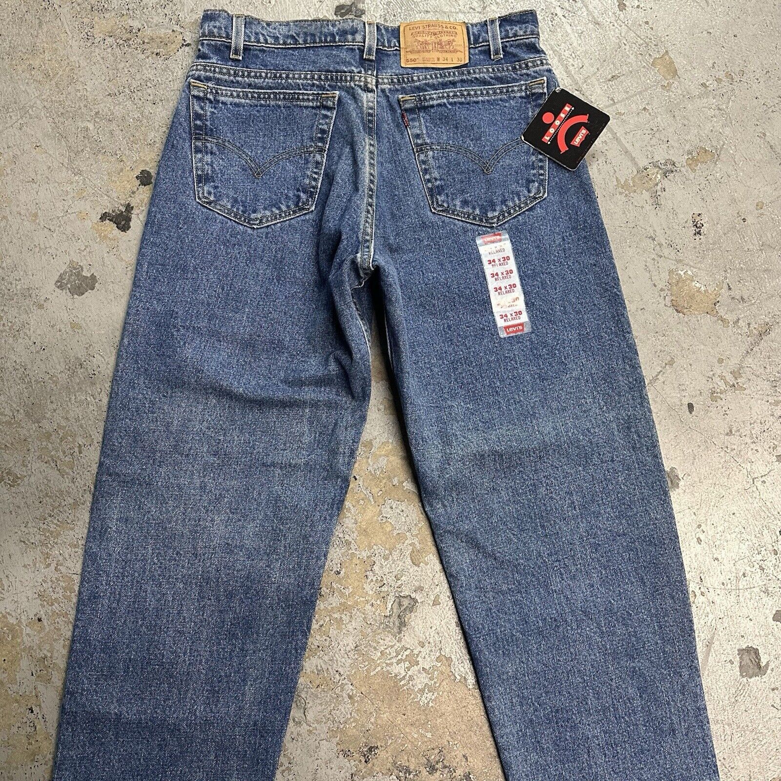 Levi's × Vintage NWT Vintage 90s Levi’s 550 Blue Loose Denim Jeans 34x30 NEW Size US 34 / EU 50 - 6 Thumbnail