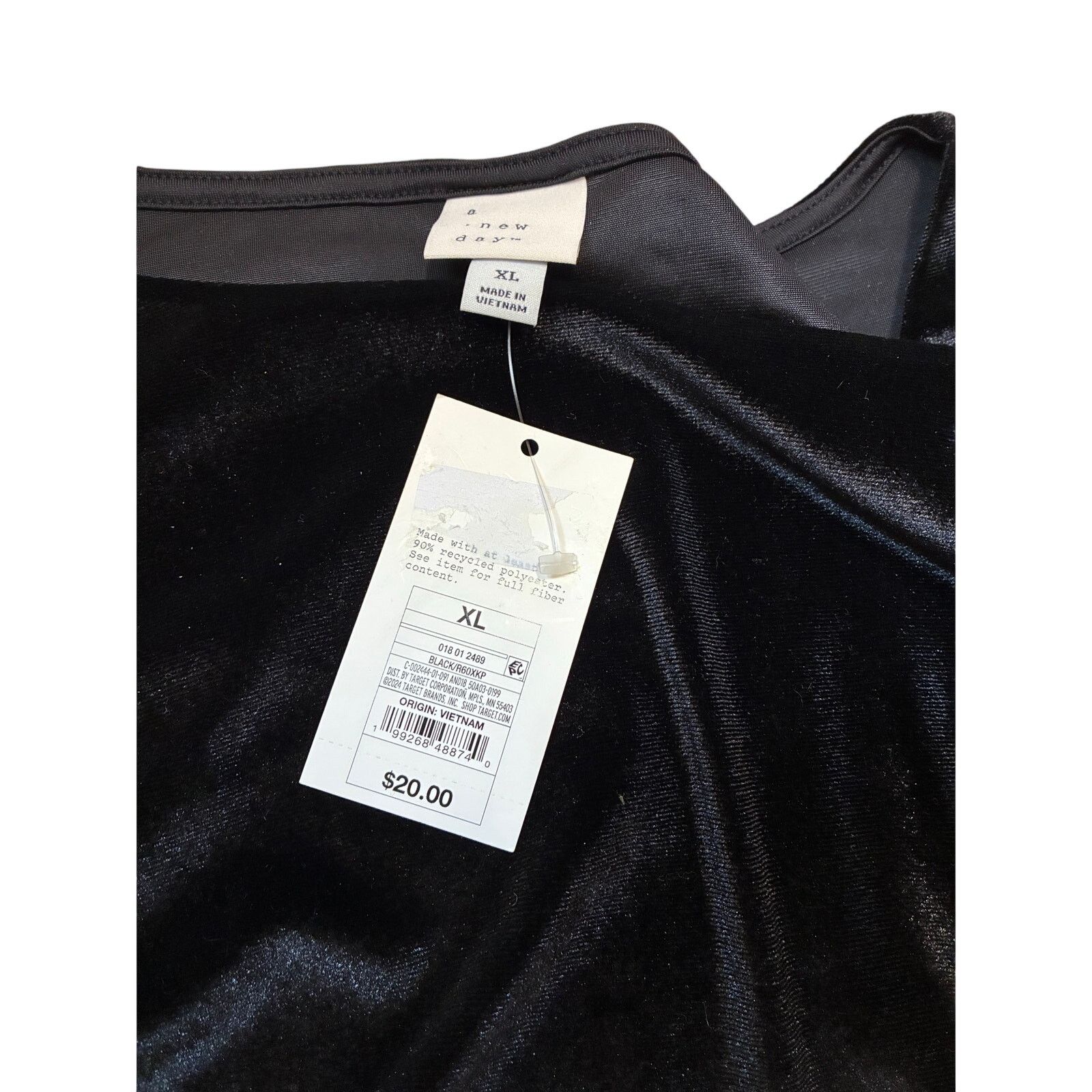 The Unbranded Brand A New Day Black Women’s black velvet ruched top Size XL Size XL / US 12-14 / IT 48-50 - 3 Thumbnail