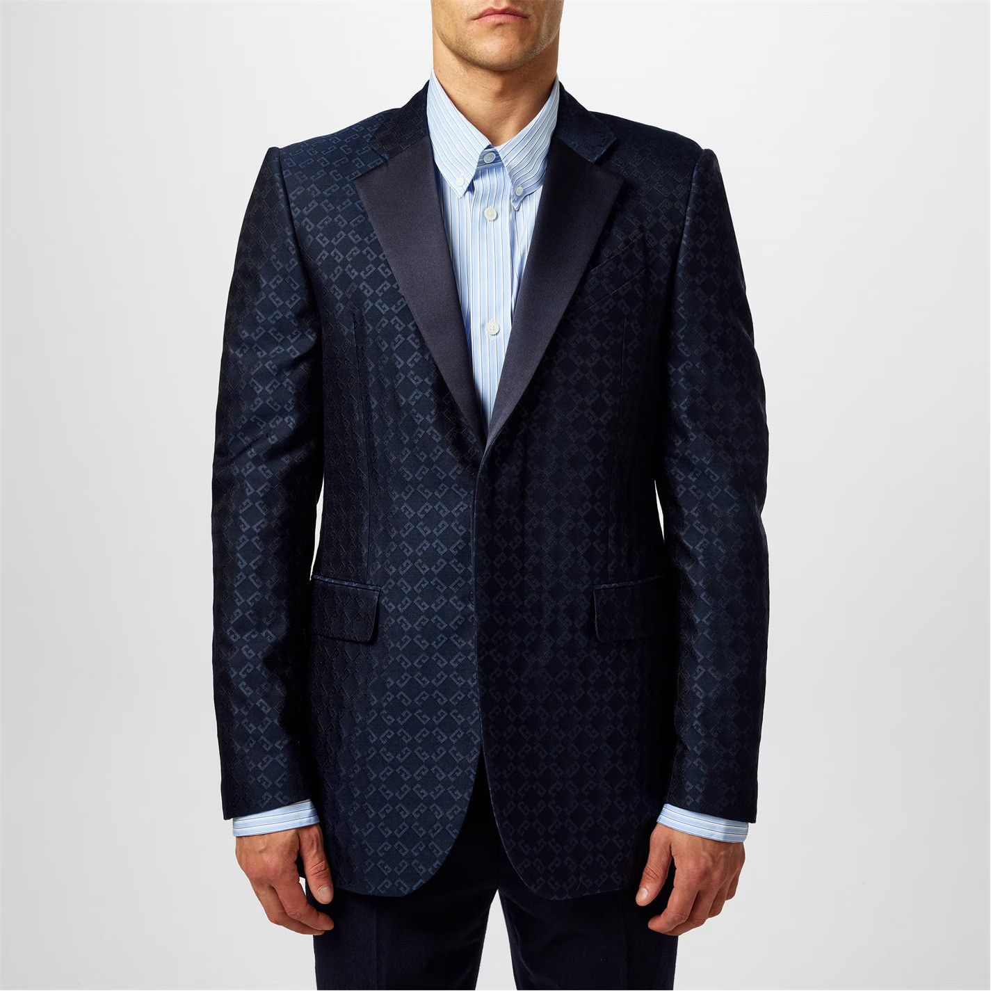 Givenchy o1g2r1mq0426 2G Notch Wool Long Sleeve Blazer in Night Blue Size US L / EU 52-54 / 3 - 2 Thumbnail