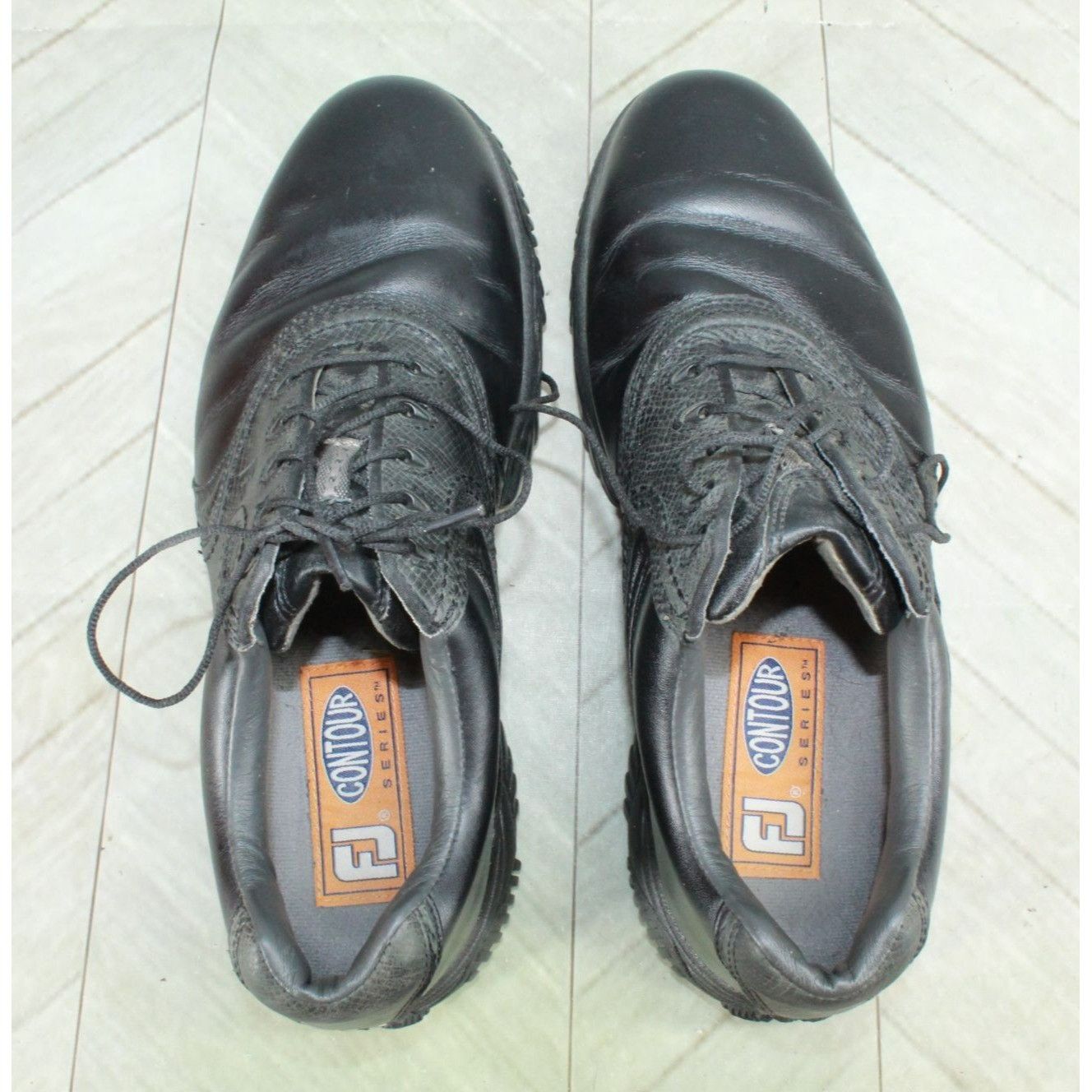 Footjoy × Leather Footjoy Mens Leather Spikes 54094 Lace Up Golf Cleats Size US 9 / EU 42 - 7 Thumbnail
