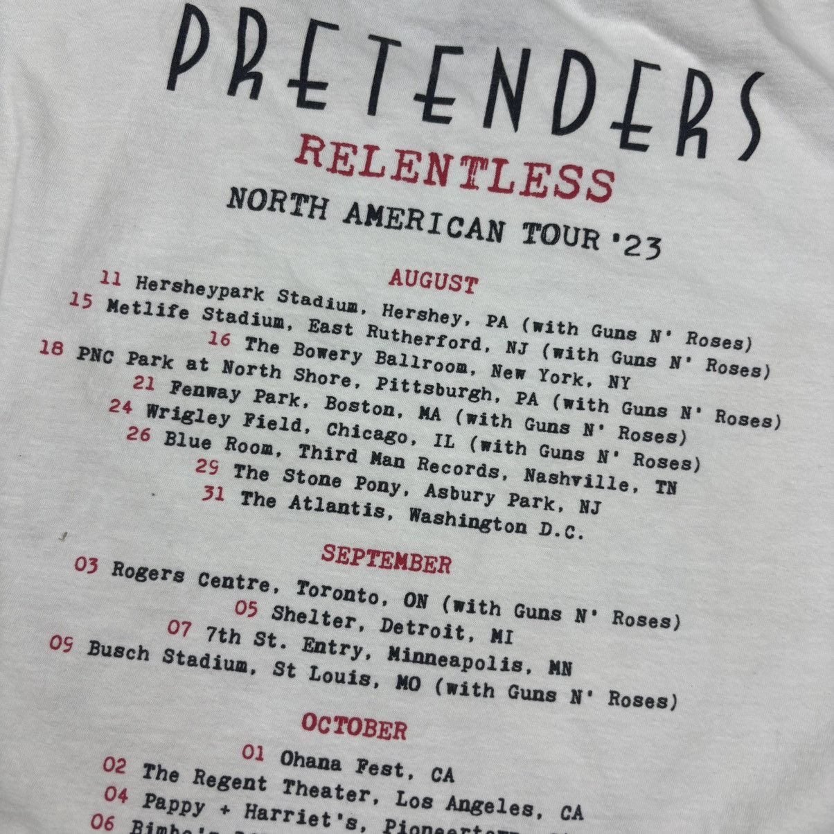 Band Tees The pretenders - Relentless North usa Tour 2023 Size US XL / EU 56 / 4 - 4 Thumbnail