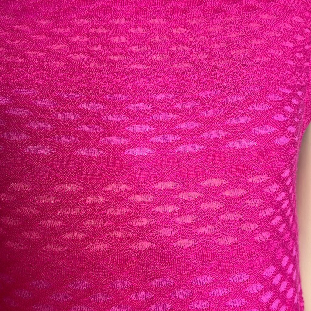 Missoni M Missoni Magenta Shift Midi Wool Blend Dress M NWT (001) Size M / US 6-8 / IT 42-44 - 4 Thumbnail