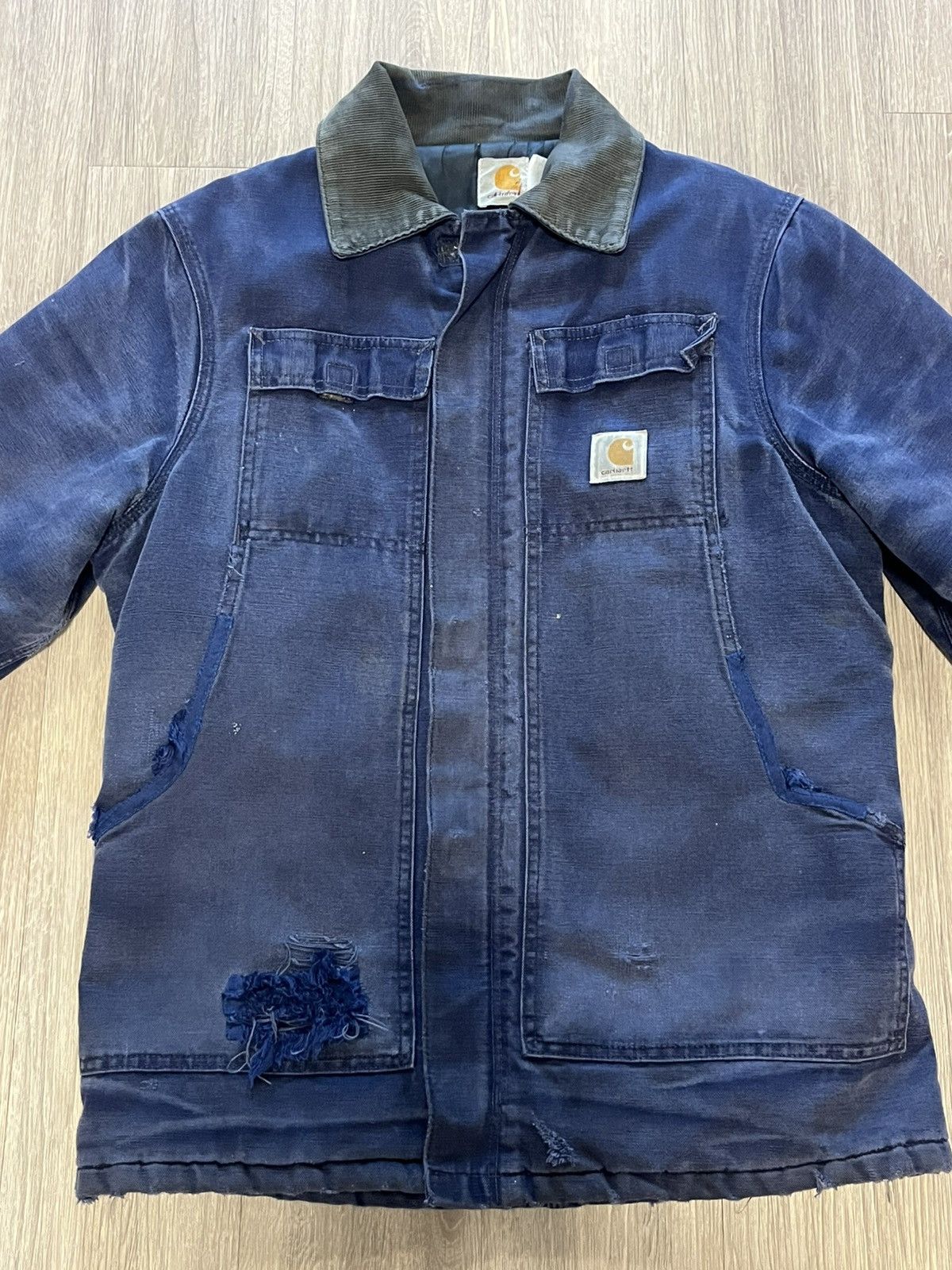 Carhartt × Vintage Vintage Carhartt Chore Coat Navy Blue Jacket Size US M / EU 48-50 / 2 - 3 Thumbnail