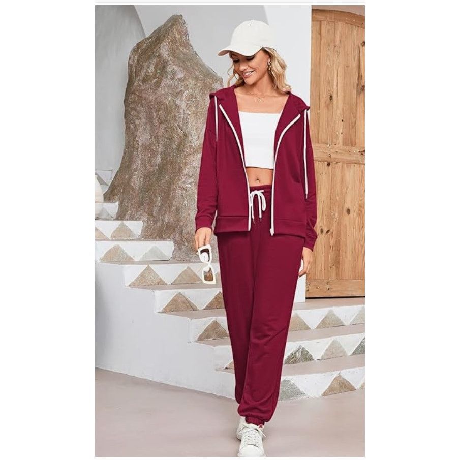 The Unbranded Brand Casual Outfit Sweatsuit Zipper Hoodie Drawstring Pant, LARGE Size 34" / US 12 / IT 48 - 6 Thumbnail