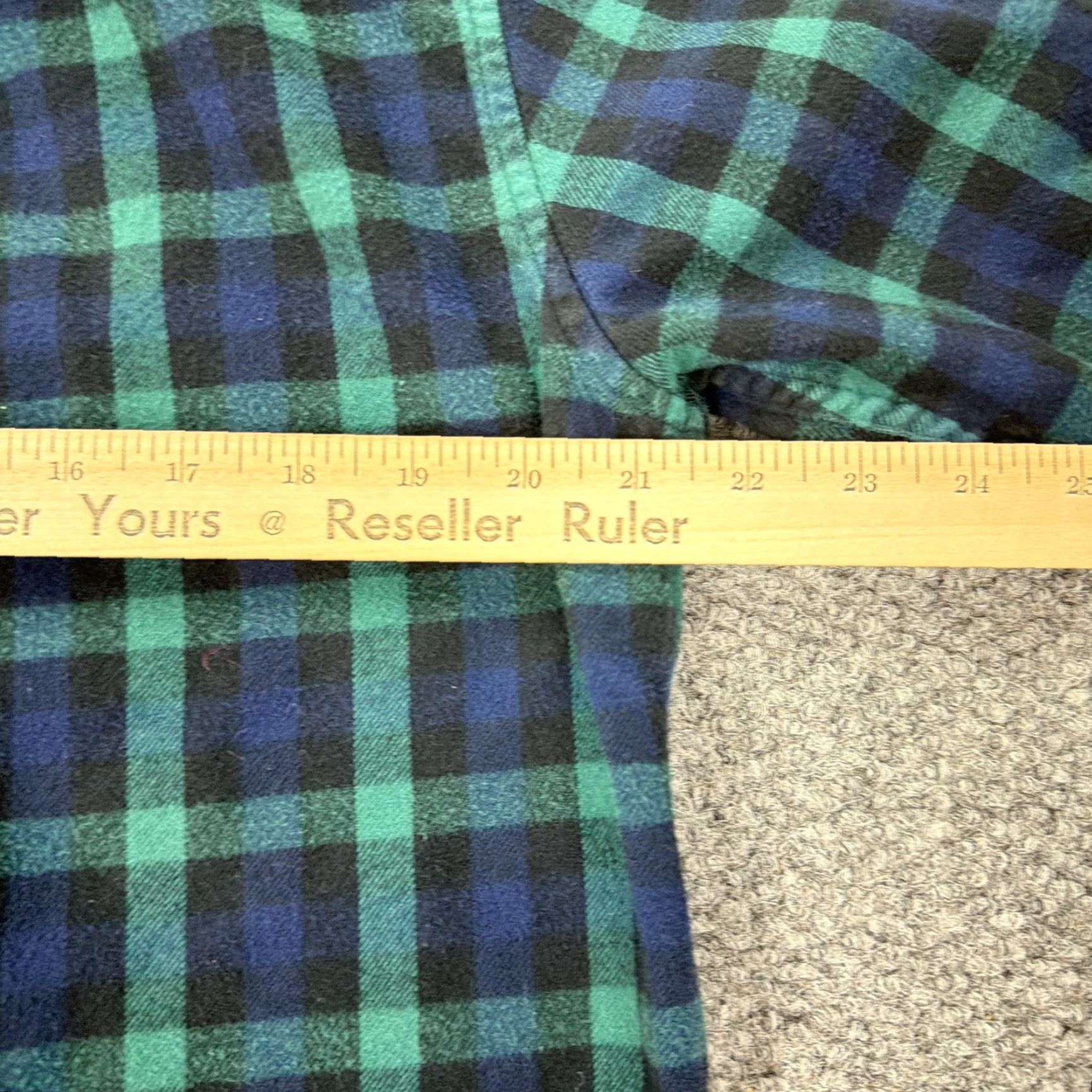 Lands' End Lands' End Shirt Mens Medium Blue Green Plaid Flannel Button-Down Long Sleeve Cotton with Pockets - Classic Fit Mens Size US M / EU 48-50 / 2 - 8 Thumbnail