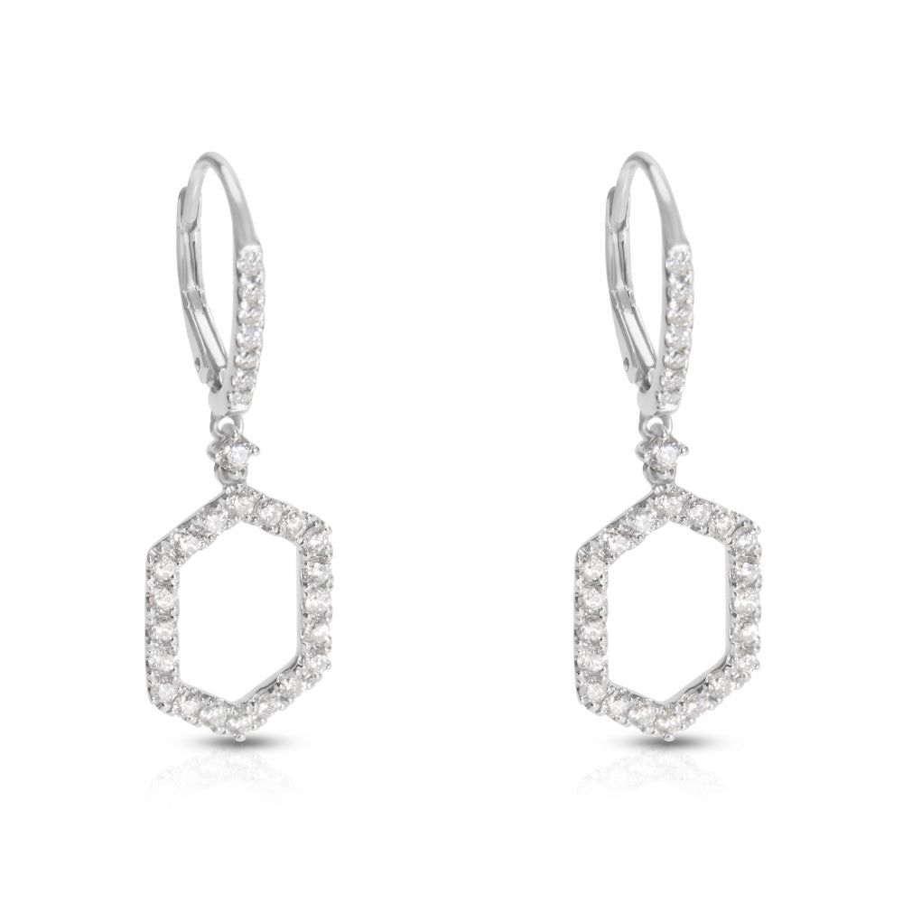 Other Dangling Diamond Earrings in 14k White Gold (1.09 CTW) Size ONE SIZE - 1 Thumbnail