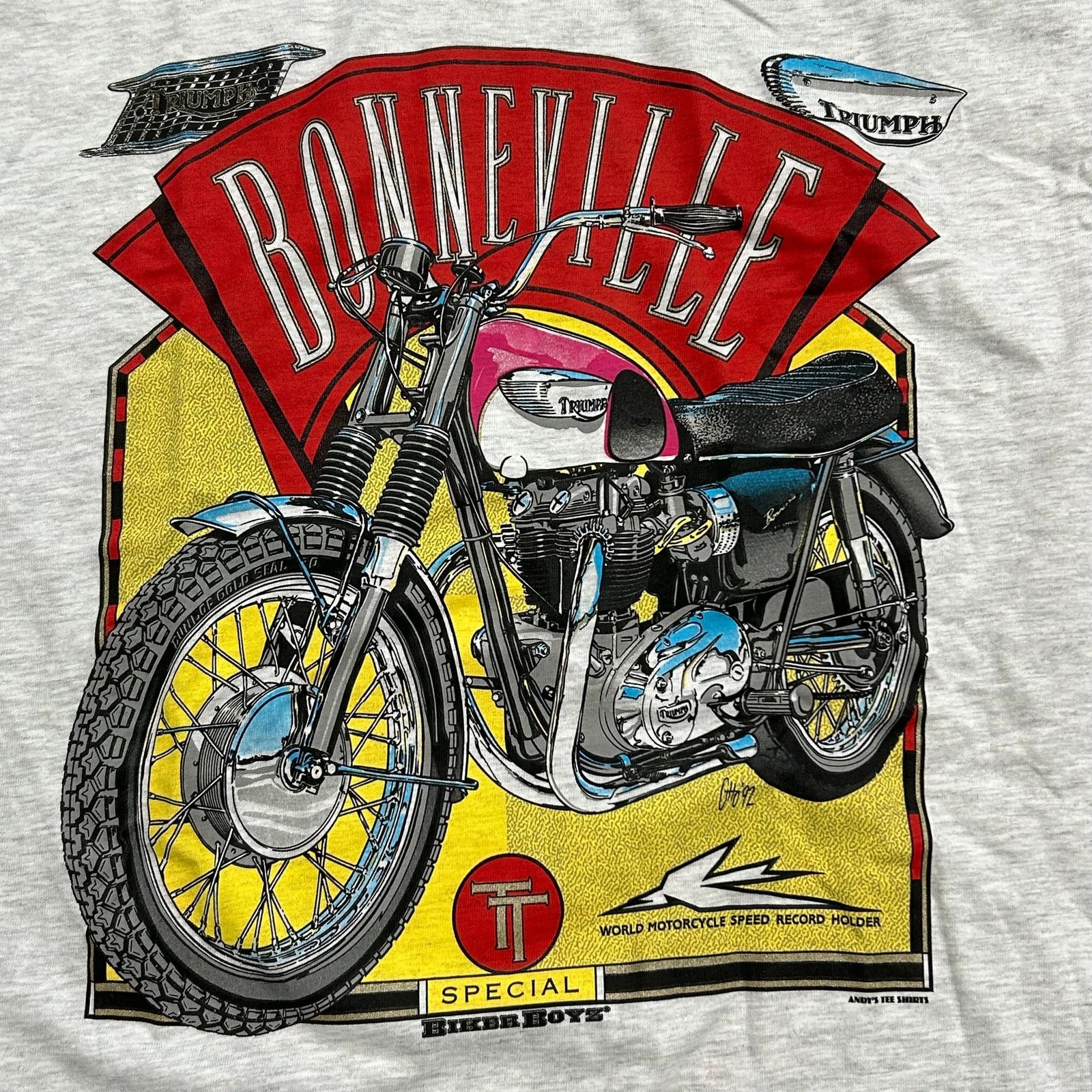 Harley Davidson Vintage 90s Triumph Bonneville Motorcycle Tee Size Medium Size US M / EU 48-50 / 2 - 2 Thumbnail