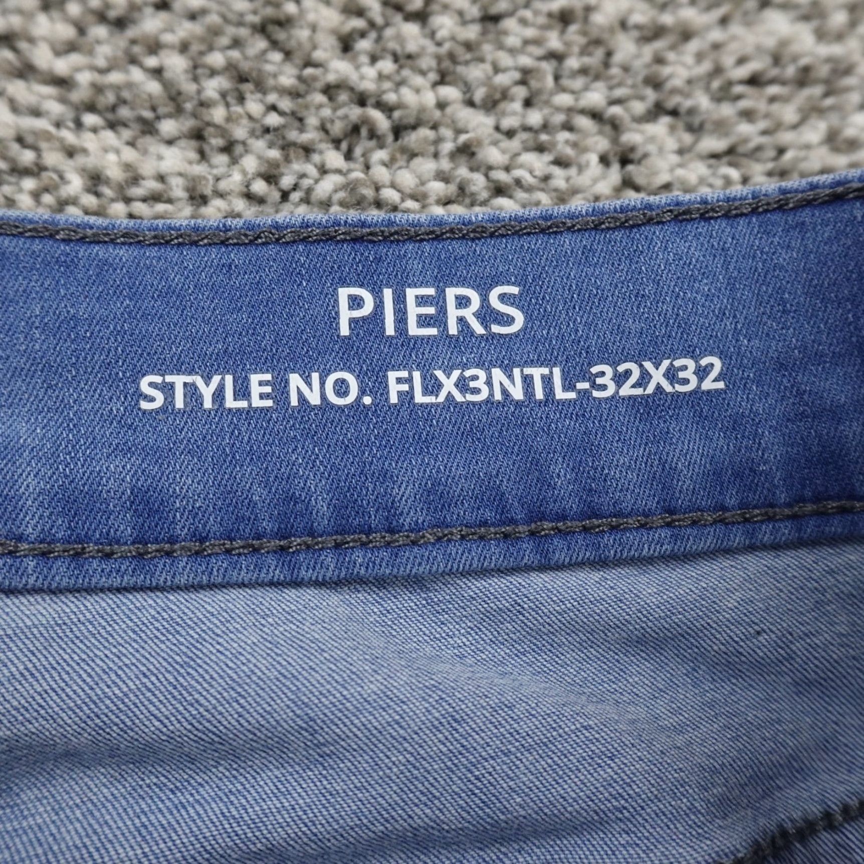 Denime Mugsy Jeans Mens 32X32 Dark Blue Denim Piers Straight Stretch Preppy Flex Jeans Adult Regular Blue 32 Inseam 5-Pocket Size US 32 / EU 48 - 7 Thumbnail