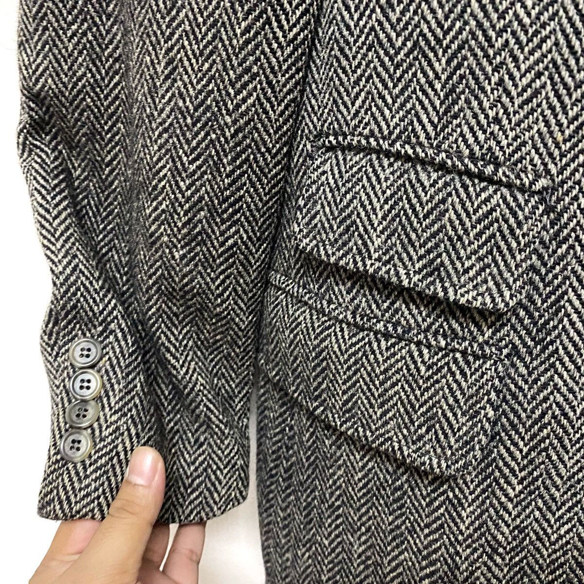 Harris Tweed Vintage Harris Tweed Wool Jacket Harringbone Hand Woven Size 42L - 3 Thumbnail