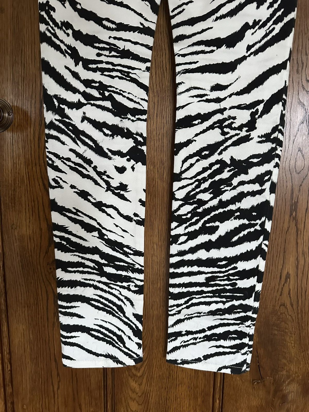 Saint Laurent Paris Grail SS14 Saint Laurent zebra denim jeans Hedi 31 D02 Size US 31 - 21 Thumbnail