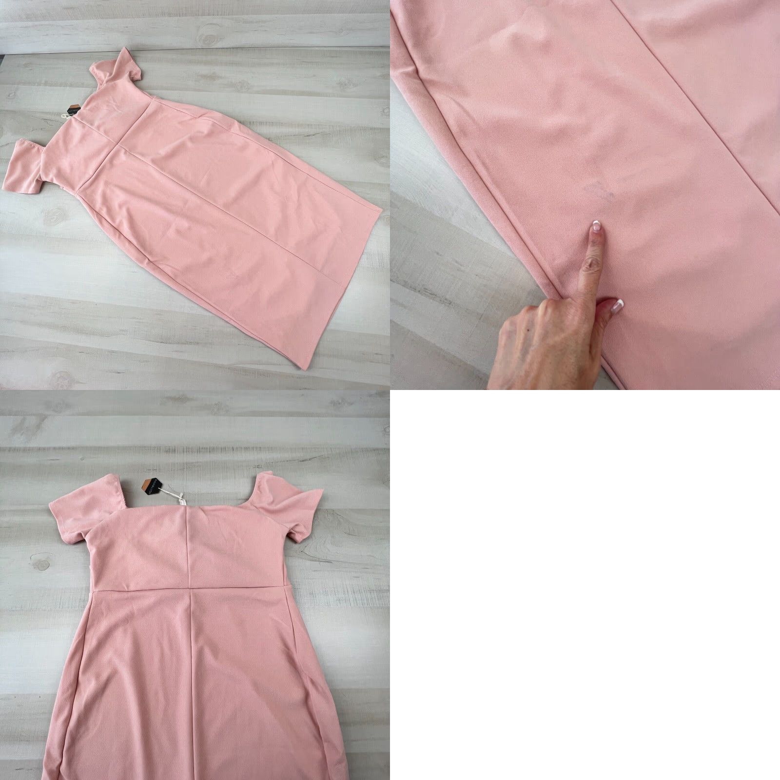 Pinko Pink Blush Womens Dress Sheath V Neck Knee Length XS? Large Pink Of Shoulder - Pink Blush Dress Large Pink Sheath V-Neck Short Sleeve, New Size L / US 10 / IT 46 - 8 Thumbnail