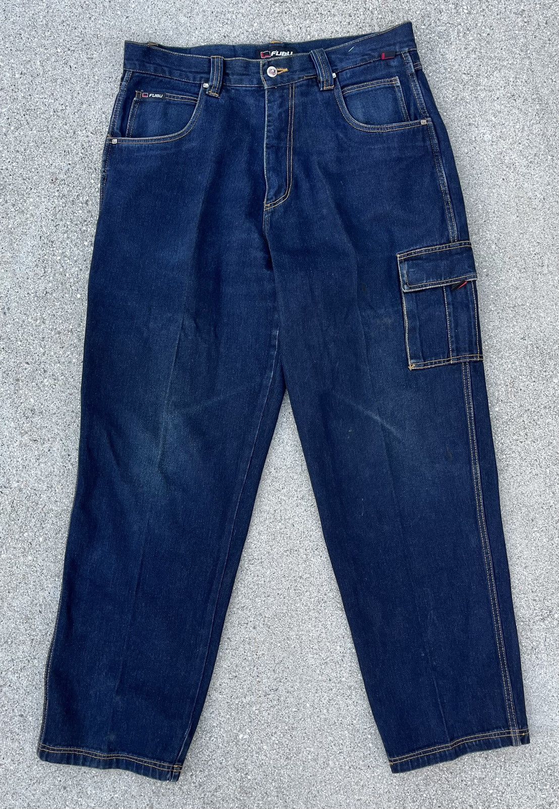 Fubu × Japanese Brand Vintage Fubu Jeans Collection Carpenter Cargo Pants Baggy Size US 37 - 3 Thumbnail
