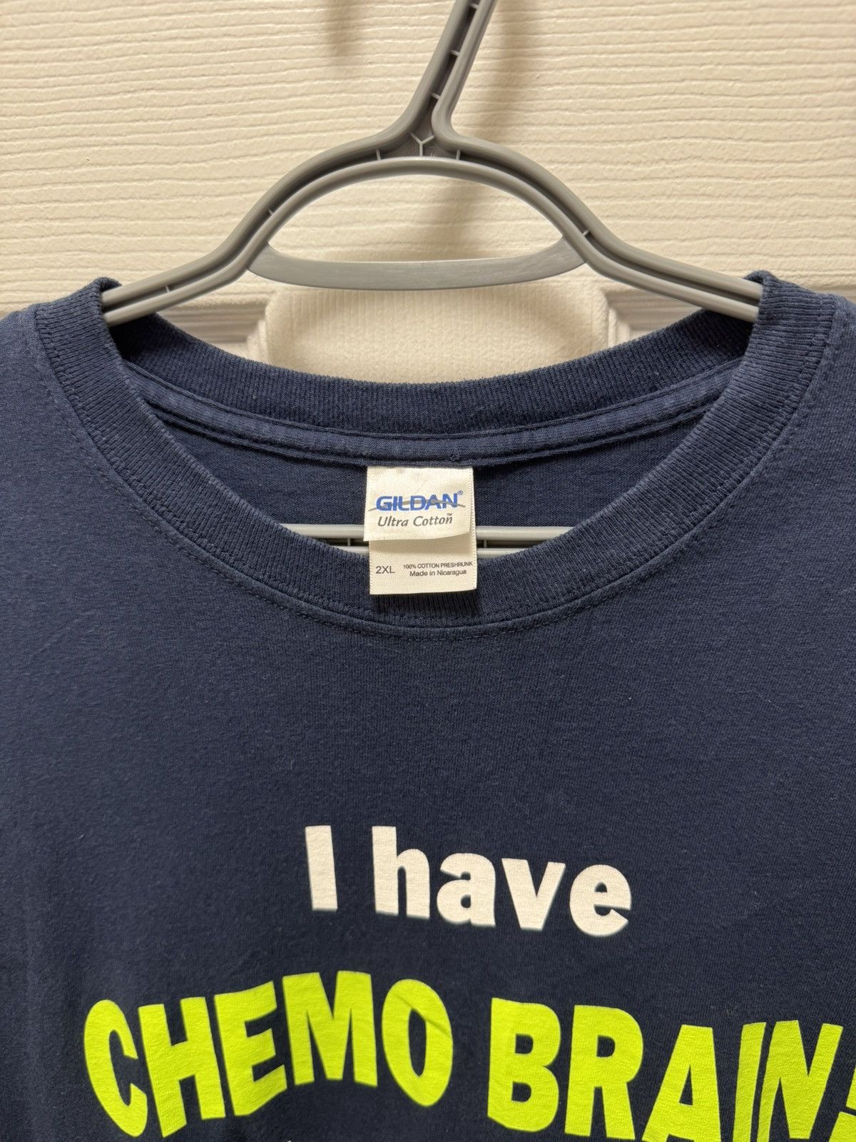 Gildan Gildan Chemo Brain Vintage Funny Humor Text Dark Shirt Navy Size US XXL / EU 58 / 5 - 5 Thumbnail