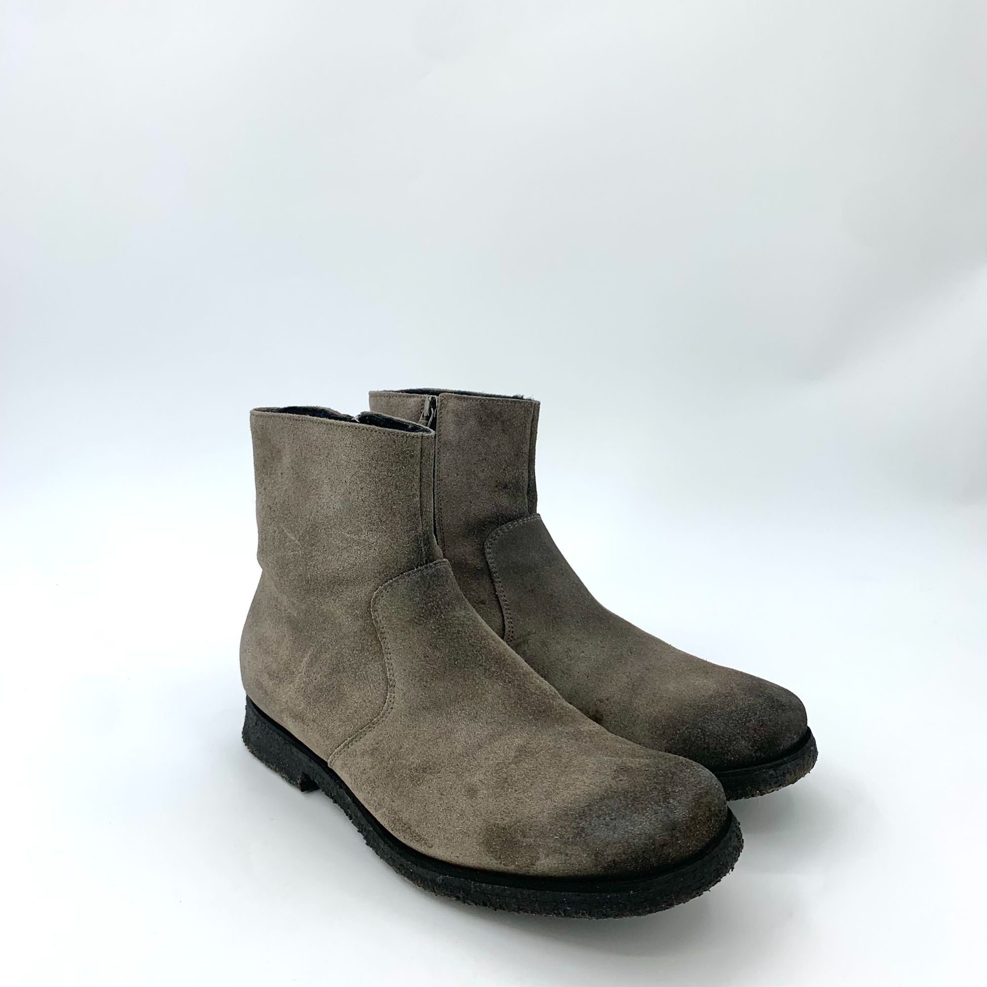 Prada Prada Gray Suede Zipper Mid-Calf Boots (Size 40) Size US 10 / IT 40 - 13 Thumbnail