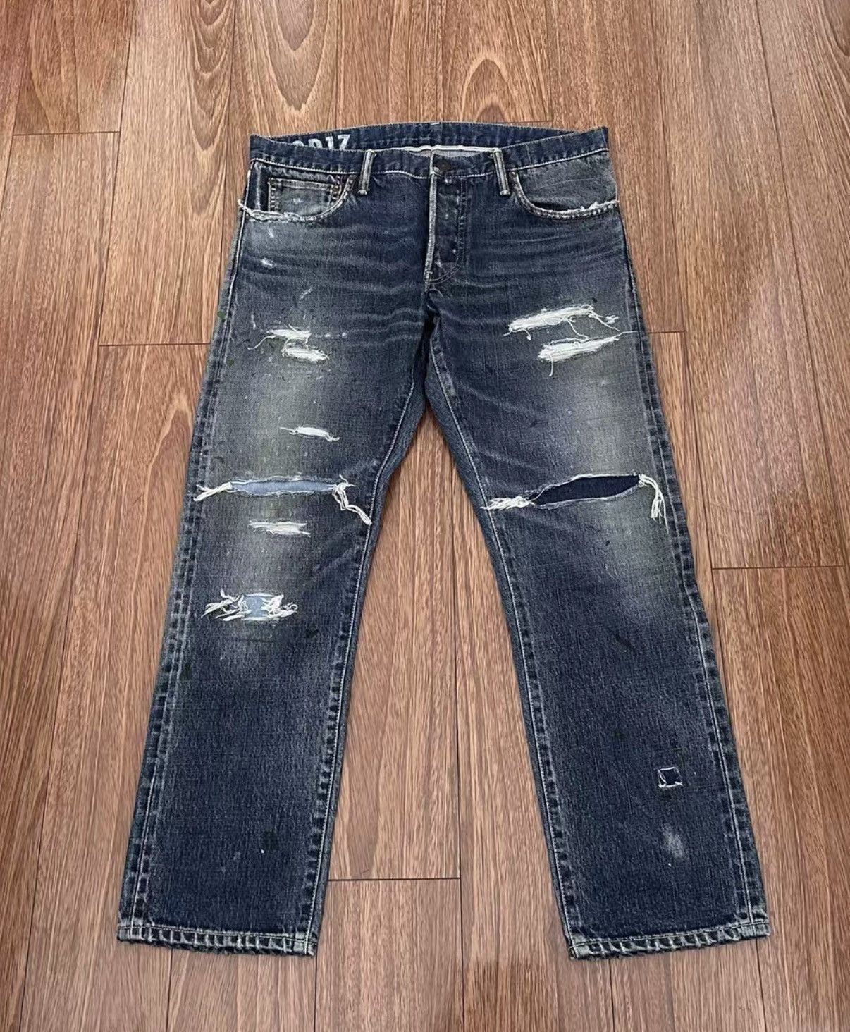 Visvim VISVIM SOCIAL SCULPTURE 10 DAMAGED-17 Destroyed Denim Jeans Size US 34 / EU 50 - 1 Thumbnail