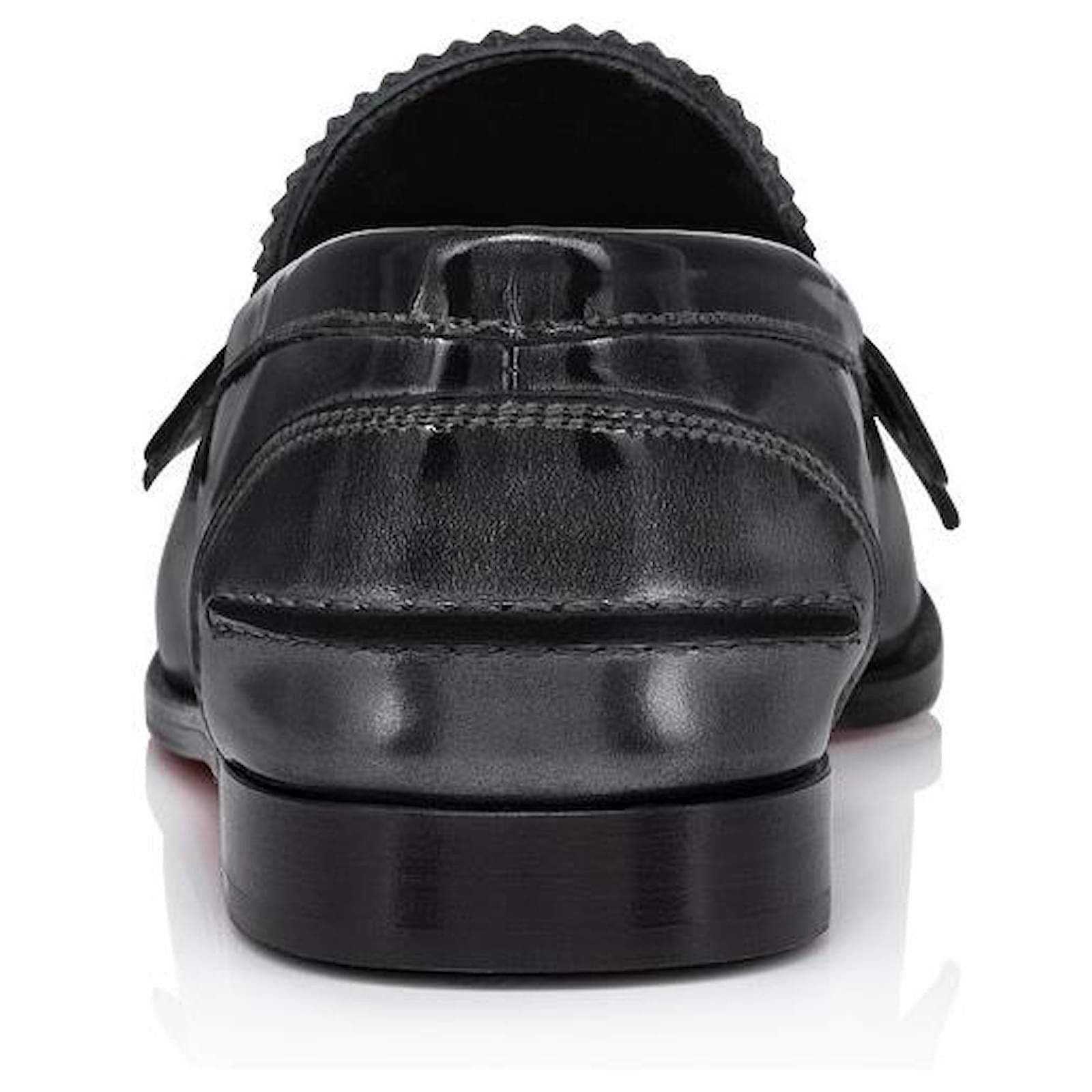 Christian Louboutin oc11z0325 Penny Flat Calf Brush in Silver/Black Size US 9.5 / EU 42-43 - 4 Thumbnail