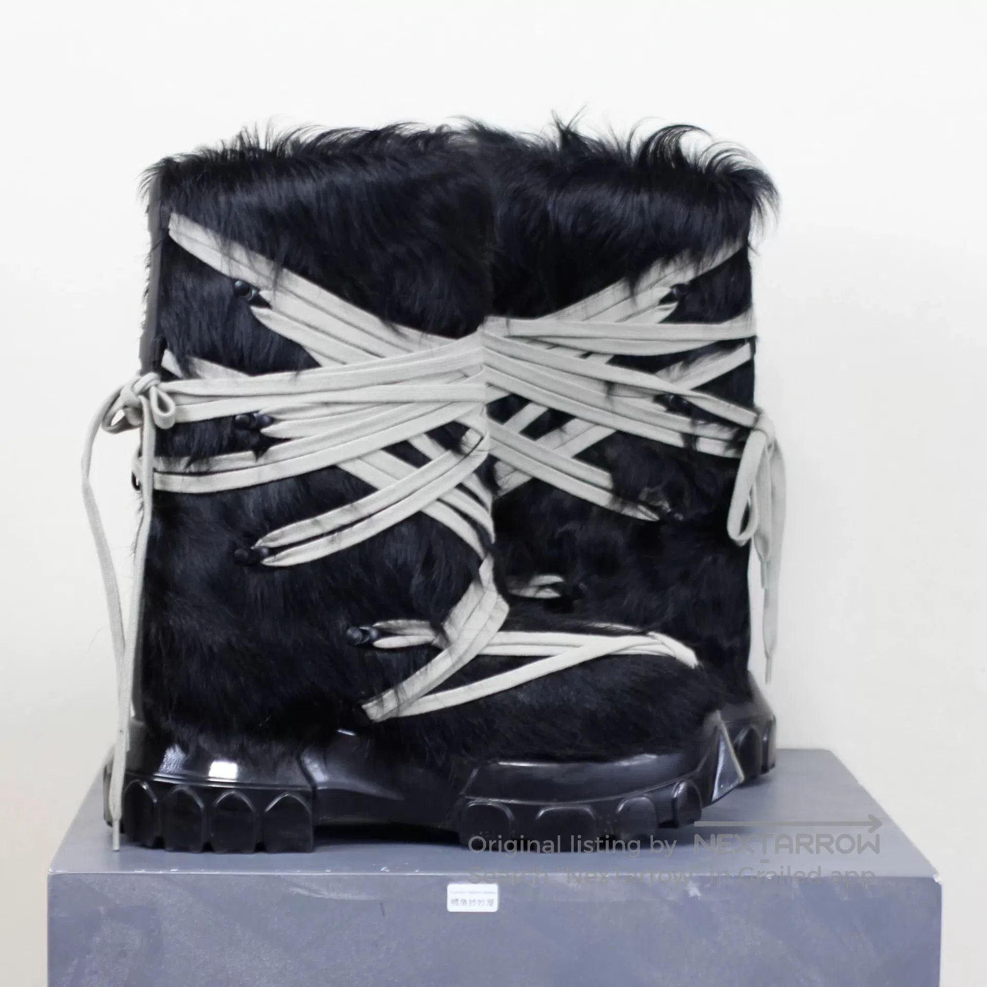 Rick Owens Rick Owens Black Furry Lace. Size US 5.5 / EU 38 - 3 Thumbnail