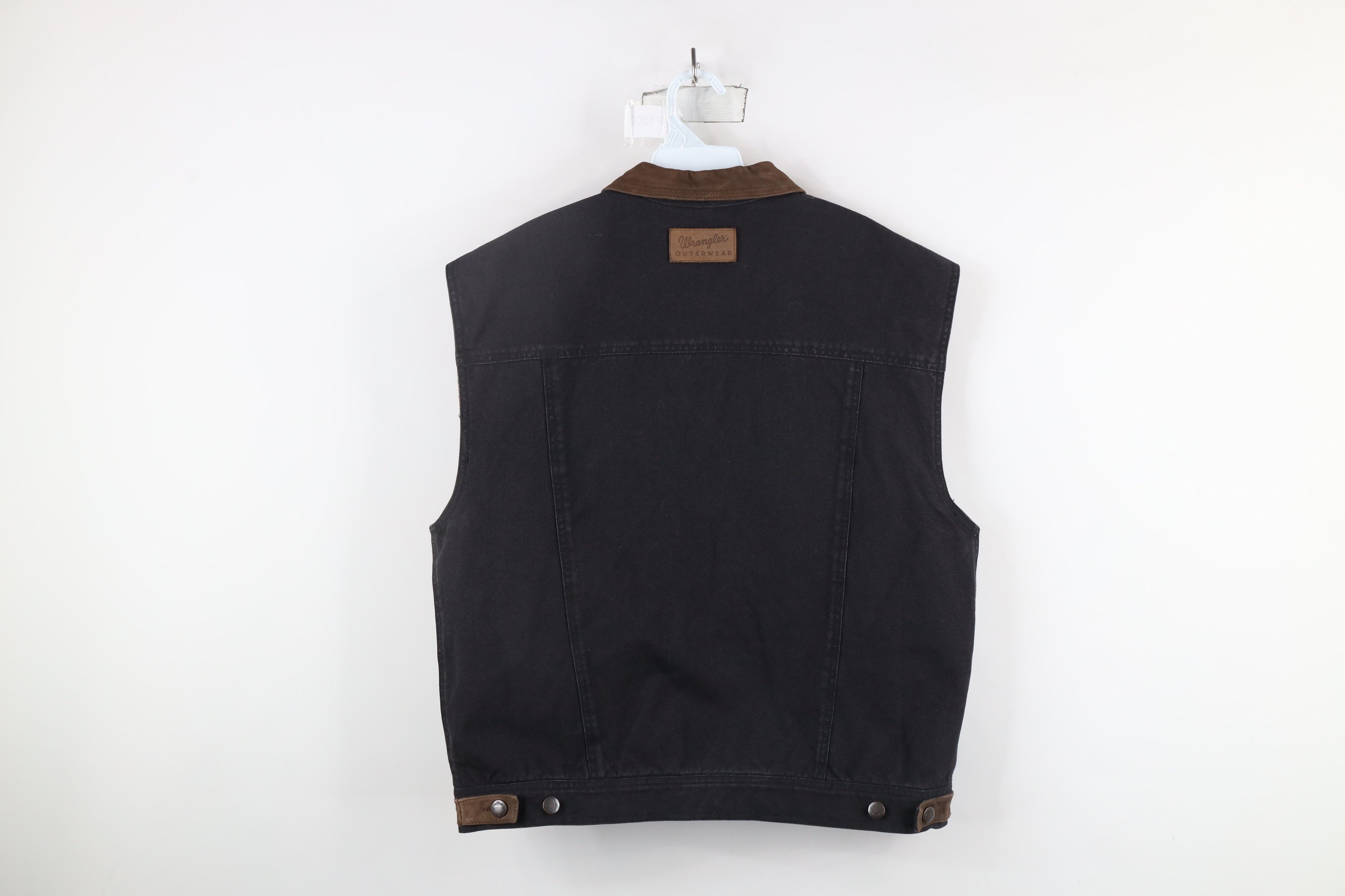 Vintage × Wrangler Vintage 90s Wrangler Collar Flannel Lined Canvas Vest Jacket Size US L / EU 52-54 / 3 - 11 Thumbnail