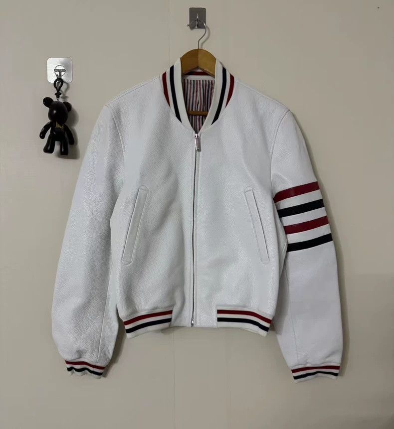 Thom Browne Thom Browne White Leather Jacket - dmc Size US M / EU 48-50 / 2 - 1 Thumbnail
