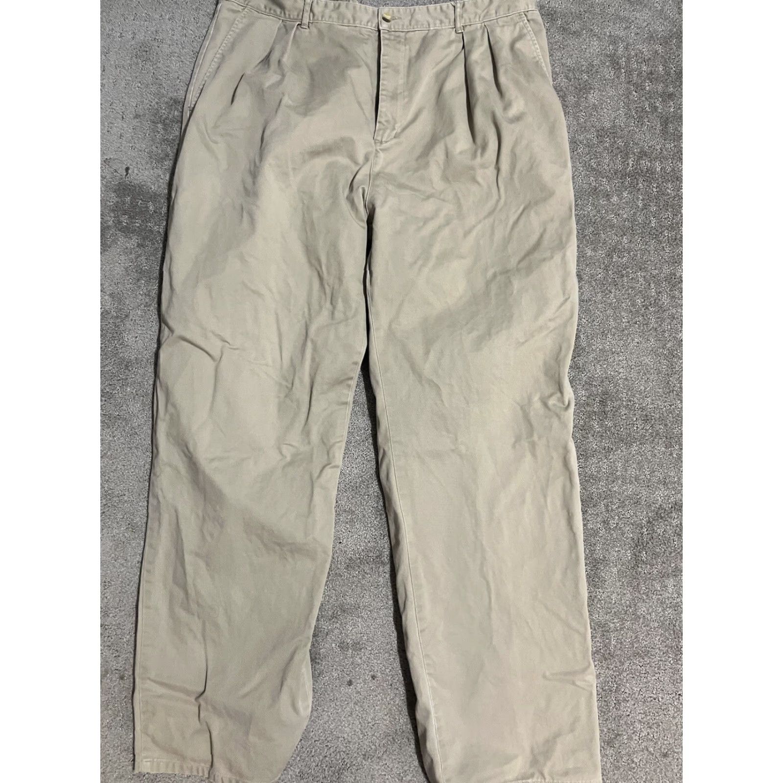 Timberland Timberland Mens 40/32 New Pre-washed Khaki Relaxed Pants Pleated Size US 40 / EU 56 - 3 Thumbnail