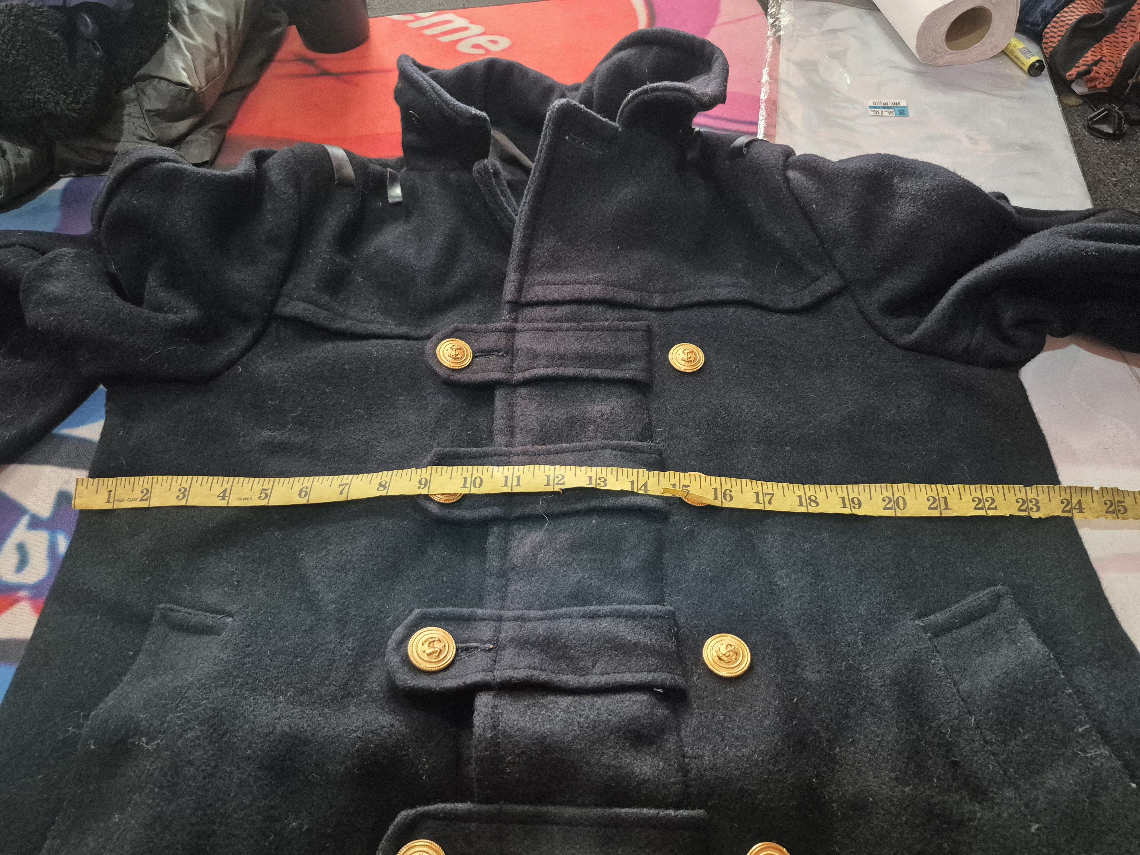 Vintage 🔥 Vintage 70s US Marines Long Coat Wool Jacket Size US L / EU 52-54 / 3 - 17 Thumbnail