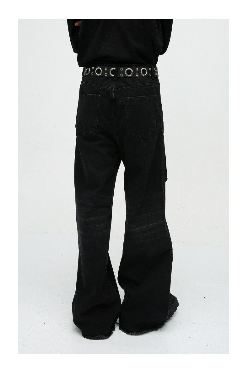 Japanese Brand × Jean American style loose straight wide leg raw edge jeans Size US 32 / EU 48 - 5 Thumbnail