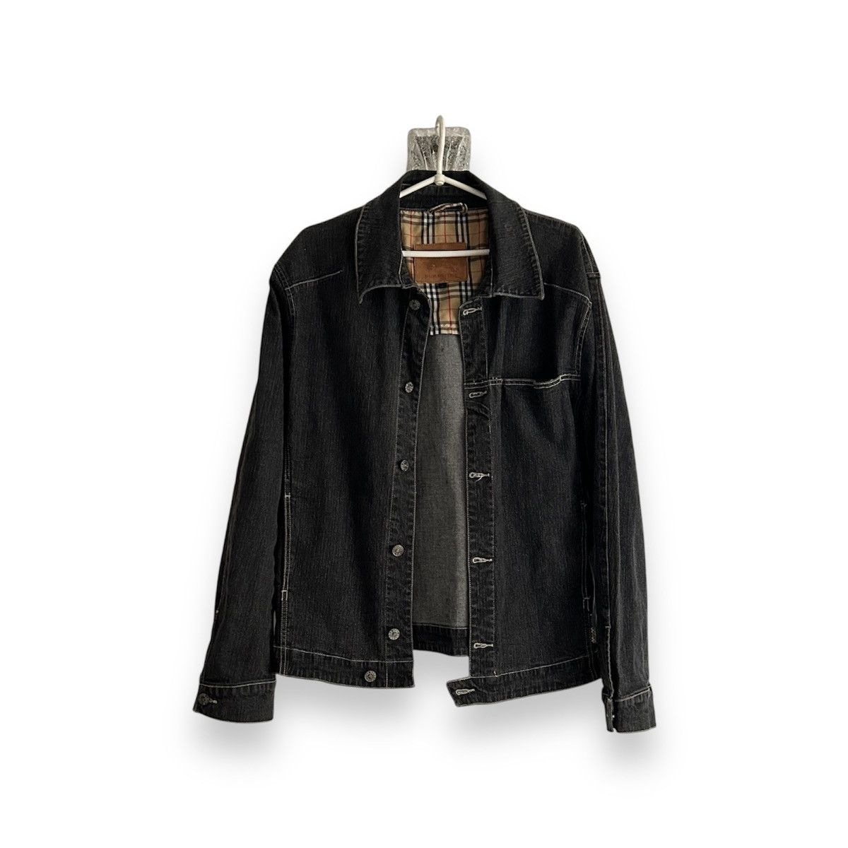 Burberry × Japanese Brand × Vintage Vintage Burberry denim jacket katana nova check Size US L / EU 52-54 / 3 - 1 Thumbnail