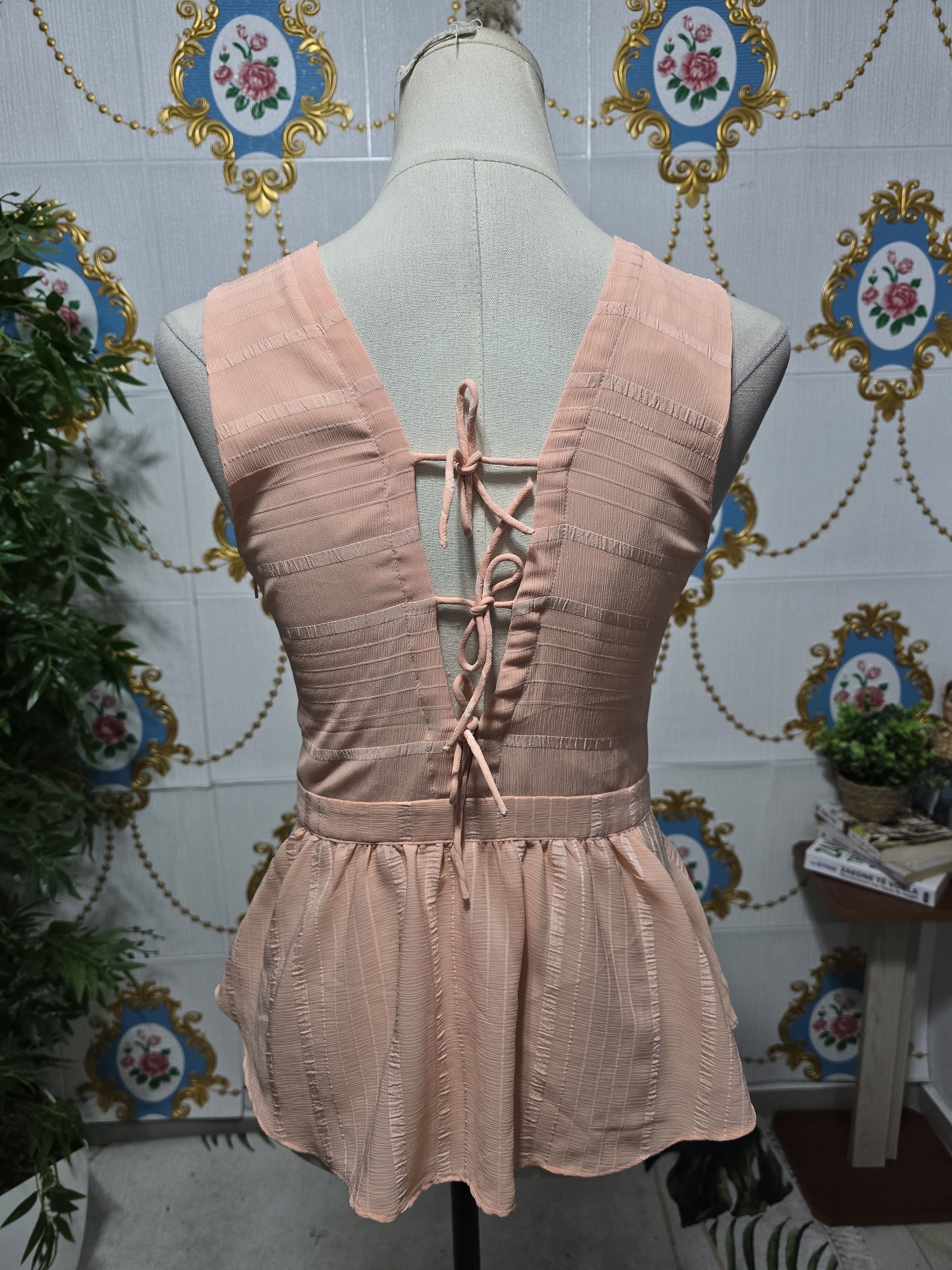 Armani Exchange Armani Exchange, Peach Peplum Sleeveless Top Size S / US 4 / IT 40 - 8 Thumbnail