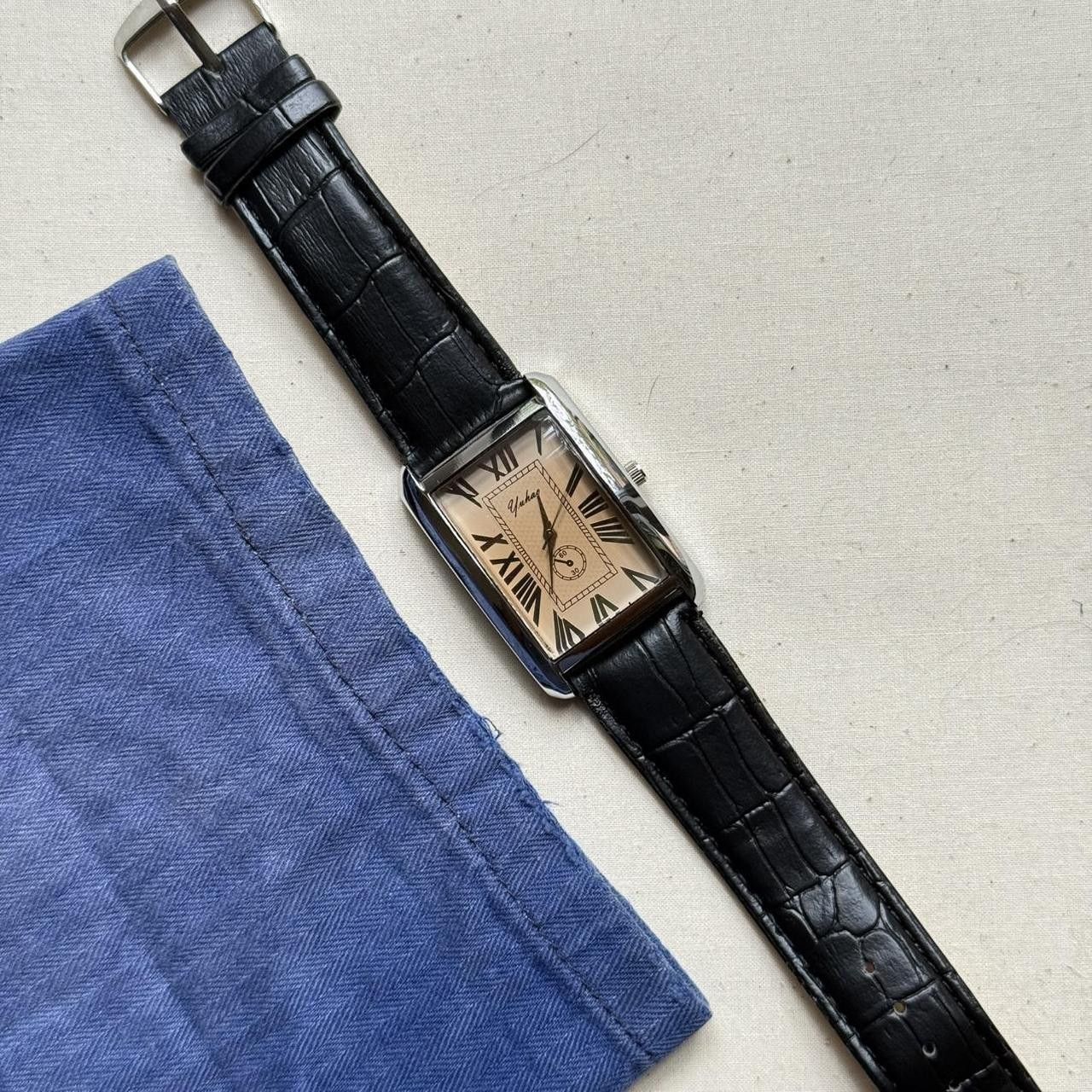 Vintage leather watch classy rich black luxury clock watch Size ONE SIZE - 8 Thumbnail