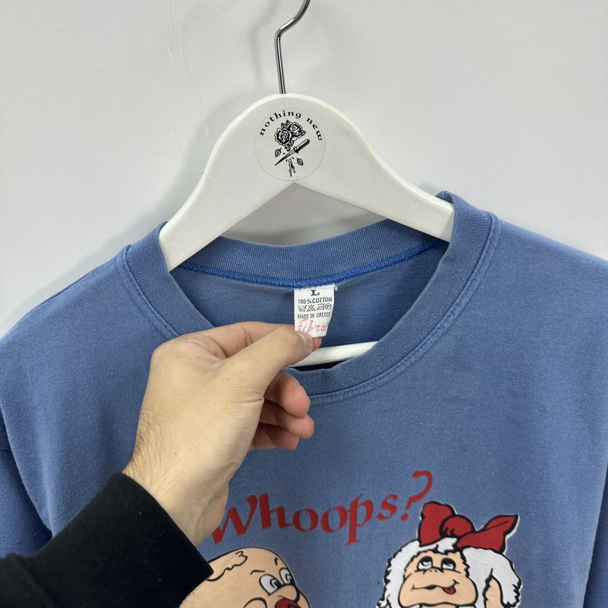 Vintage Vintage 90s Washed Whoops Baby tee humor y2l hype og Thassos Size US L / EU 52-54 / 3 - 7 Thumbnail