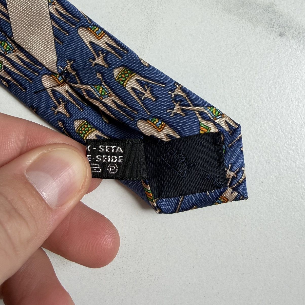 Salvatore Ferragamo Vintage 1980s 80s Salvatore Ferragamo Silk Neck Tie Giraffe Size ONE SIZE - 5 Thumbnail