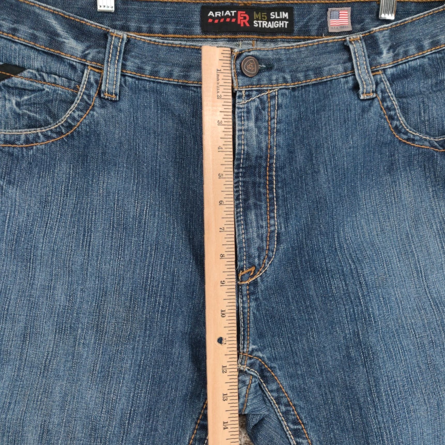 Ariat Ariat M5 FR Jeans Mens 42x32 Slim Straight Denim Blue Flame-Resistant Work Wear Casual 5-Pocket Mens Jeans Size US 42 / EU 58 - 3 Thumbnail
