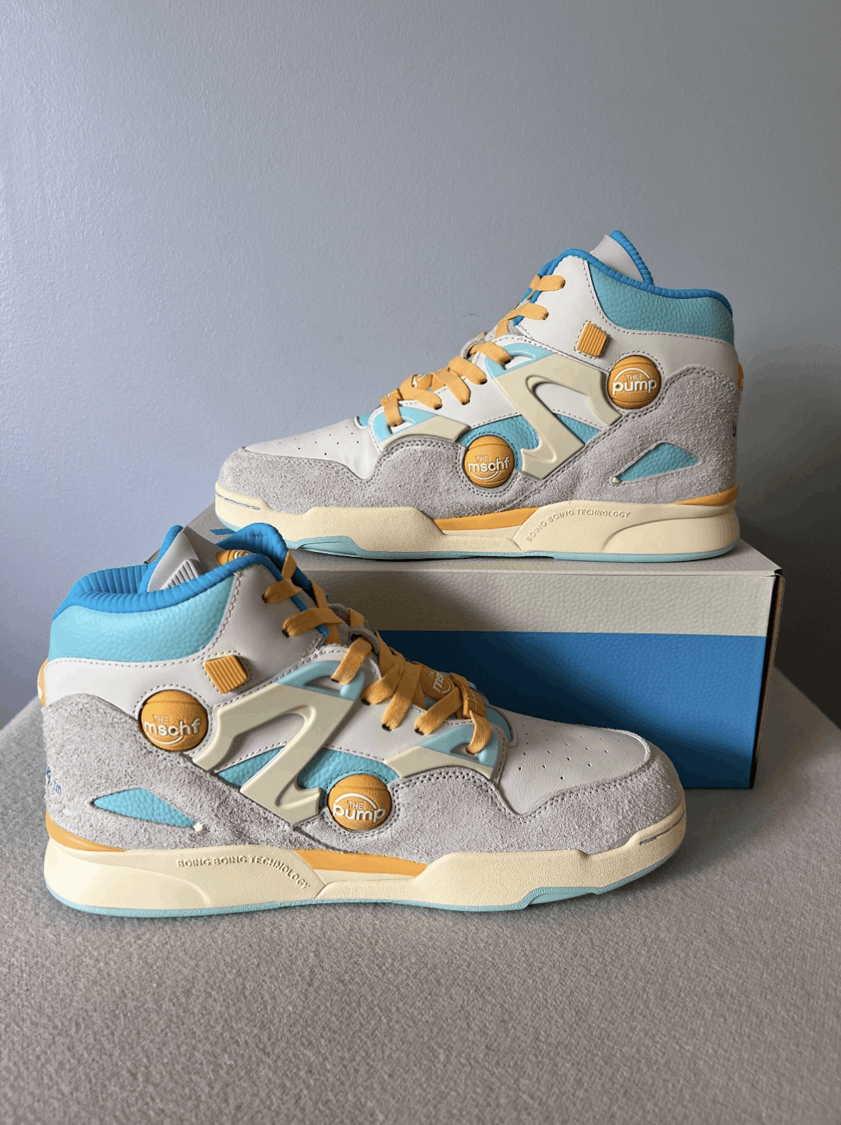 Reebok MSCHF Reebok Omni Zone IX in Yellow Blue Size US 10 / EU 43 - 3 Thumbnail