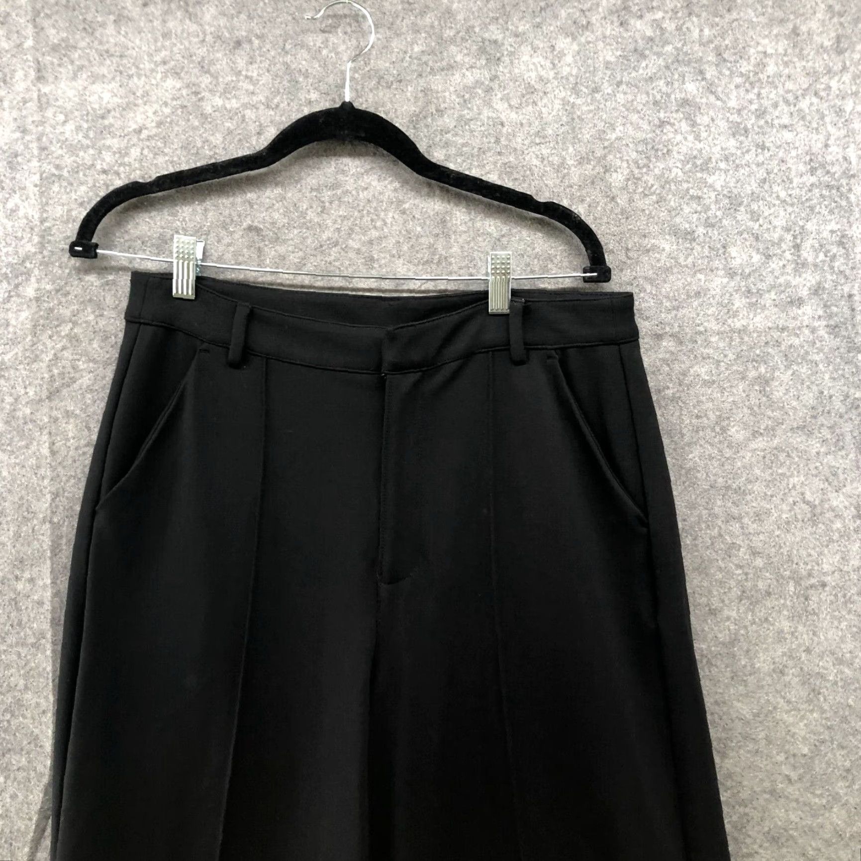 Bar III Bar lll Pants Womens L Black Ponte Knit High Rise Wide Leg Creased Size 36" / US 14 / IT 50 - 3 Thumbnail