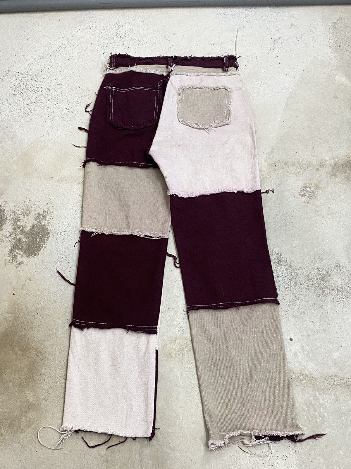 If Six Was Nine × Japanese Brand × Le Grande Bleu (L.G.B.) Distressed Haggy Patchwork Japan Jean Dirty Unisex Size US 26 / EU 42 - 8 Thumbnail