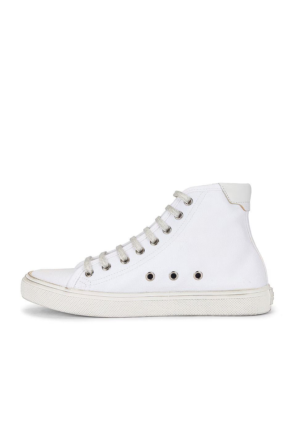 Saint Laurent Paris o1s1wg111024 Malibu Mid-Top Sneakers Canvas Leather White Size US 9 / IT 39 - 5 Thumbnail