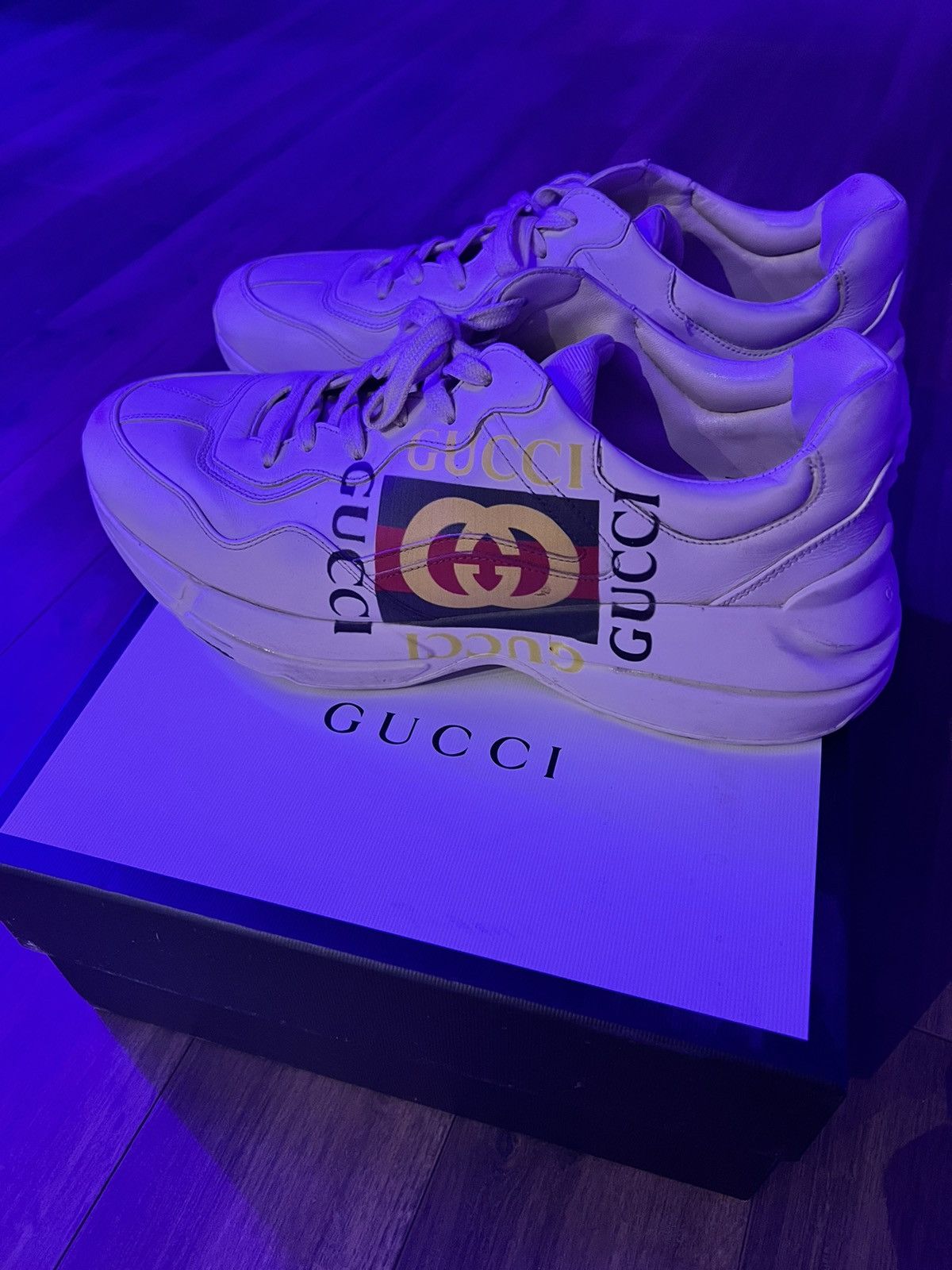 Gucci Gucci Rhyton Sneakers, Gucci Box Logo Grailed