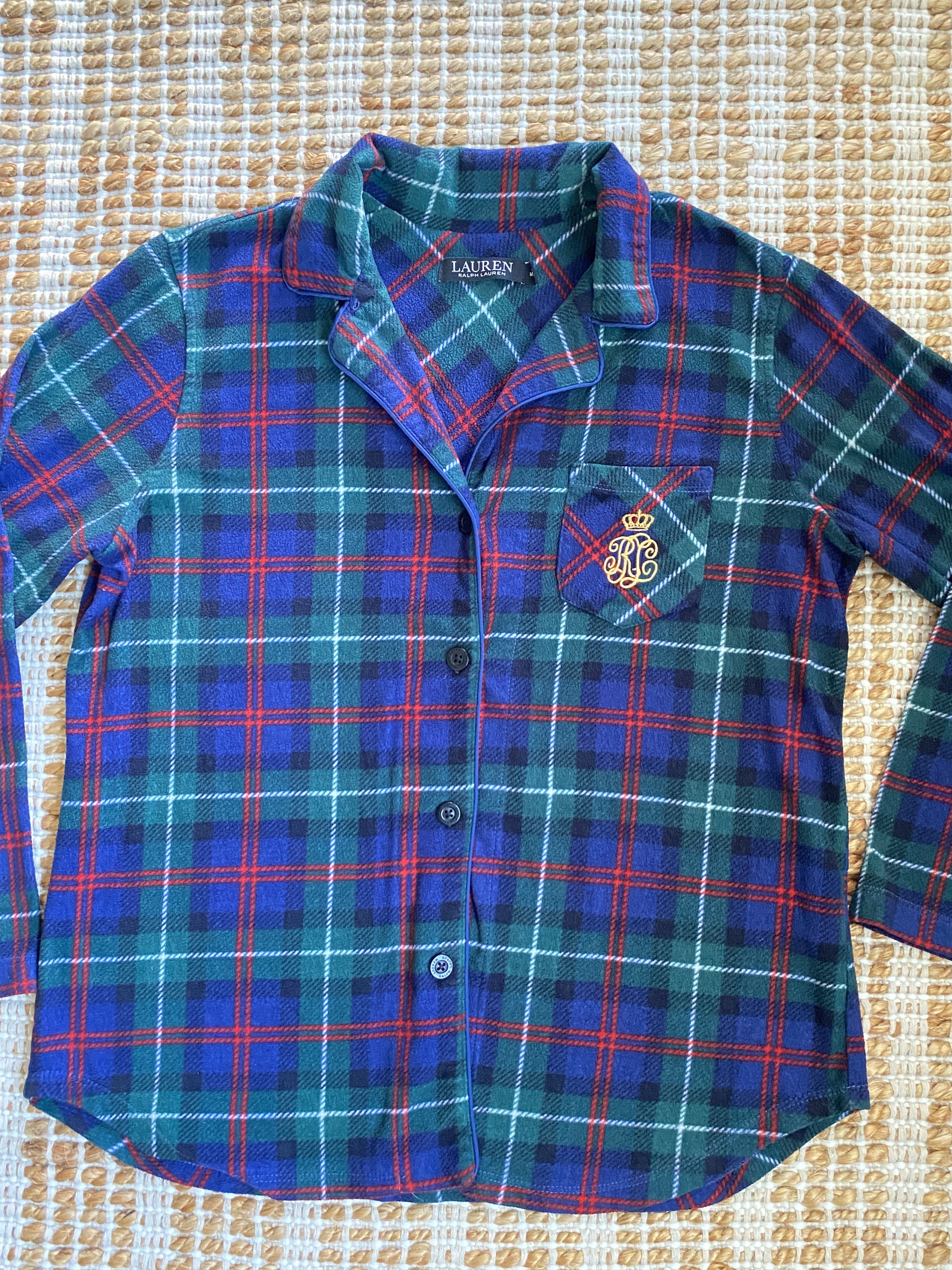 Ralph Lauren Lauren Ralph Lauren Women's Microfleece Plaid Pajama Top Size M / US 6-8 / IT 42-44 - 10 Thumbnail