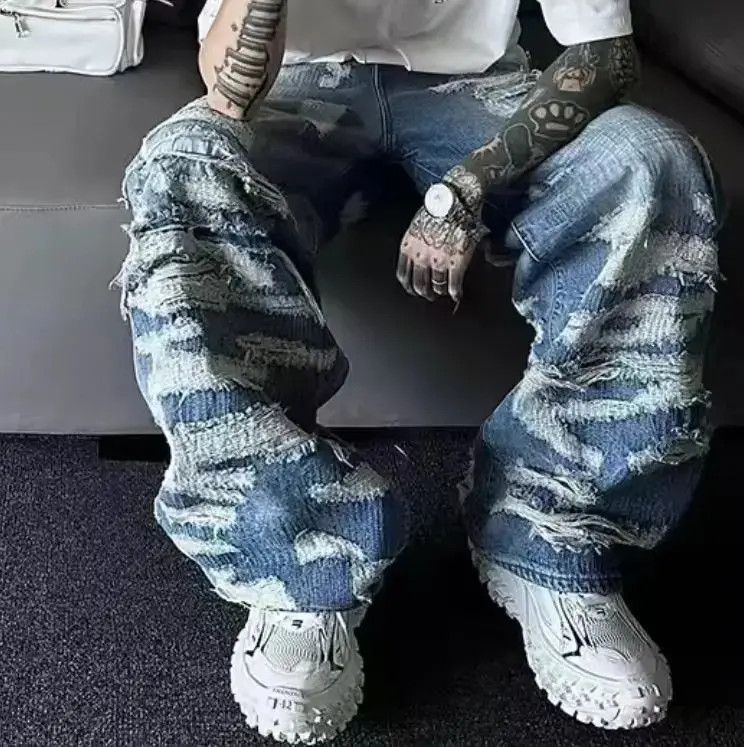 Japanese Brand × Jean High street hip hop ripped jeans Size US 32 / EU 48 - 1 Thumbnail
