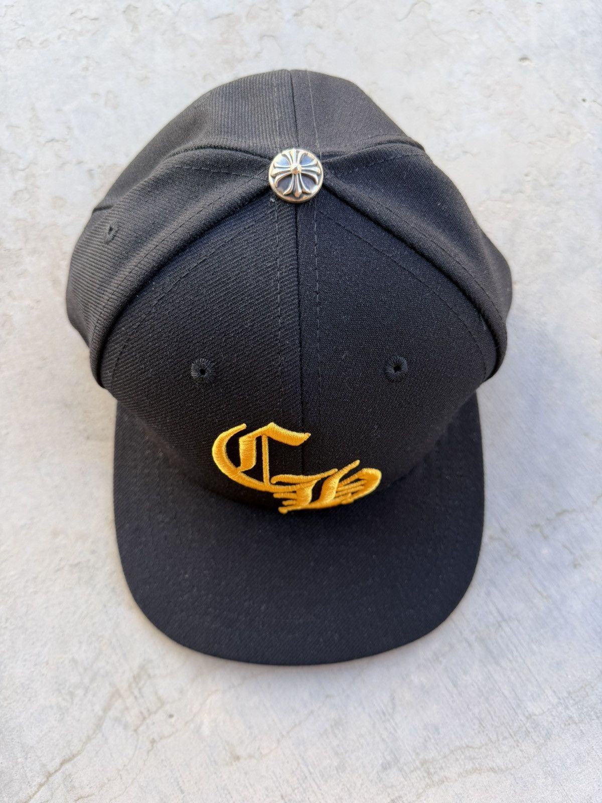 Chrome Hearts Chrome Hearts Black Snapback Hat – Gold Gothic CH Logo New Size ONE SIZE - 3 Thumbnail