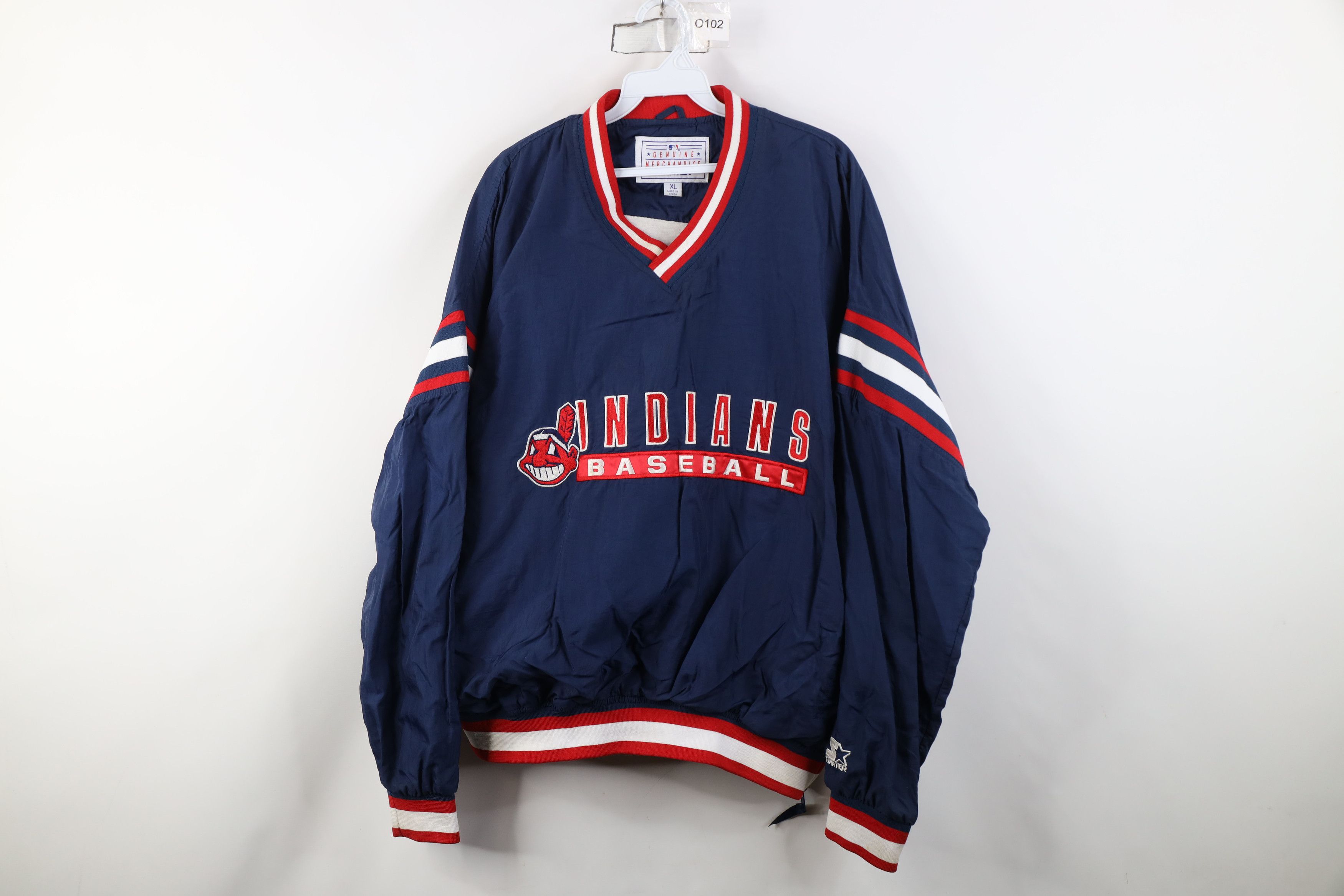 Starter Vintage 90s Starter Cleveland Indians Windbreaker Jacket Size US XL / EU 56 / 4 - 1 Thumbnail