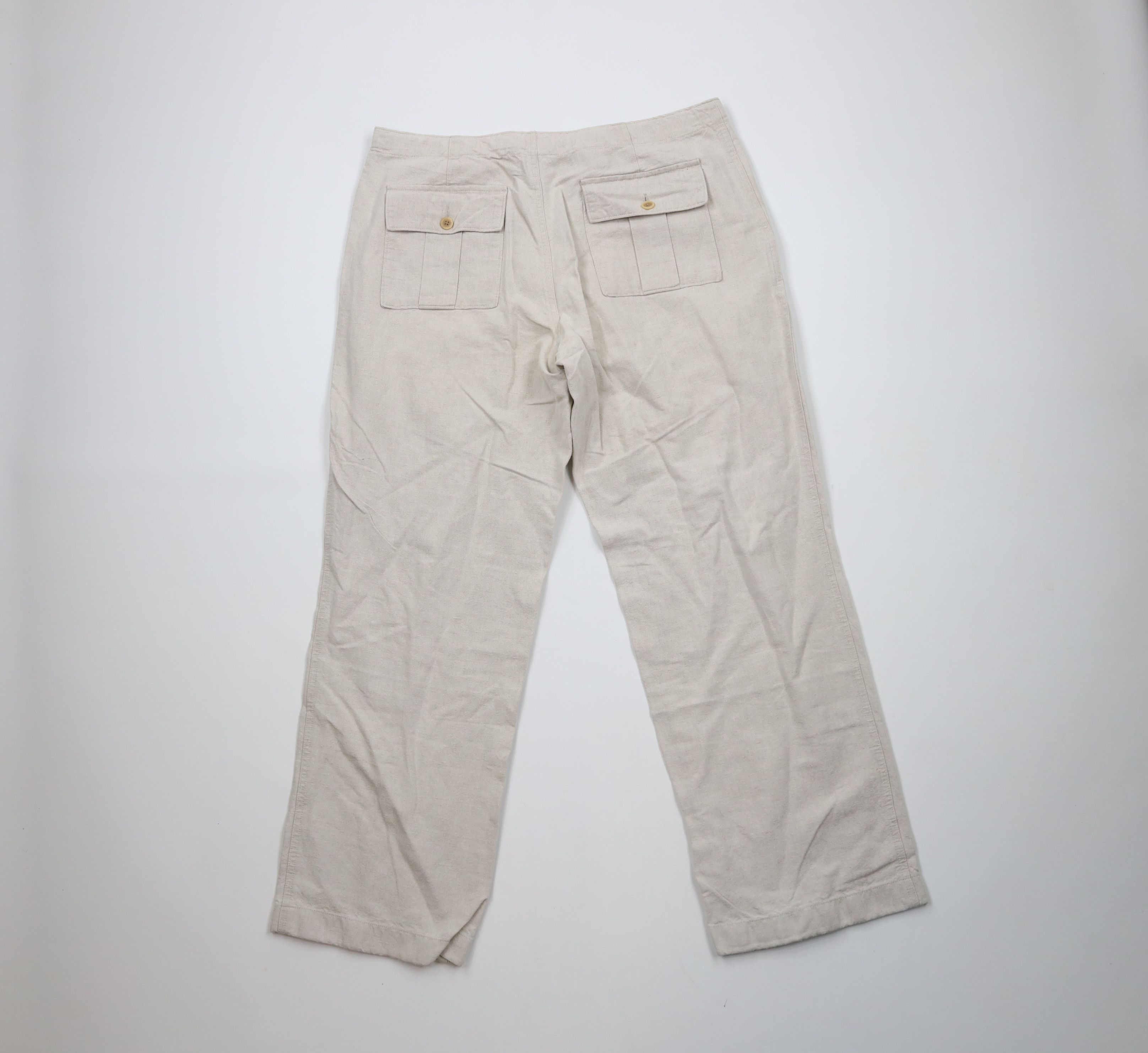 Vintage Vintage 90s Streetwear Blend Wide Leg Harem Pants Beige Size US 32 / EU 48 - 11 Thumbnail